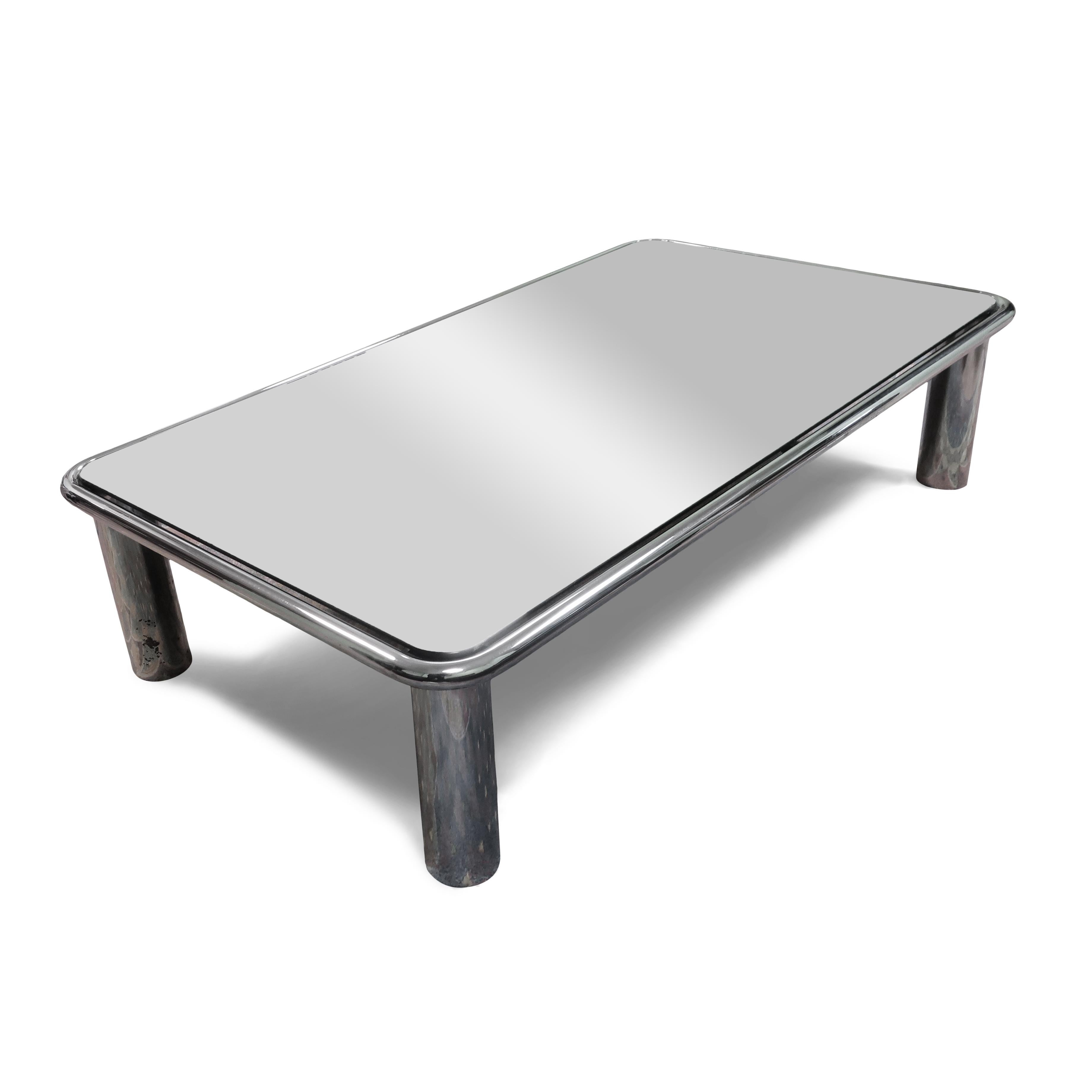 1968 Chrome and Glass Sesann Coffee Table by Gianfranco Frattini for Cassina 3