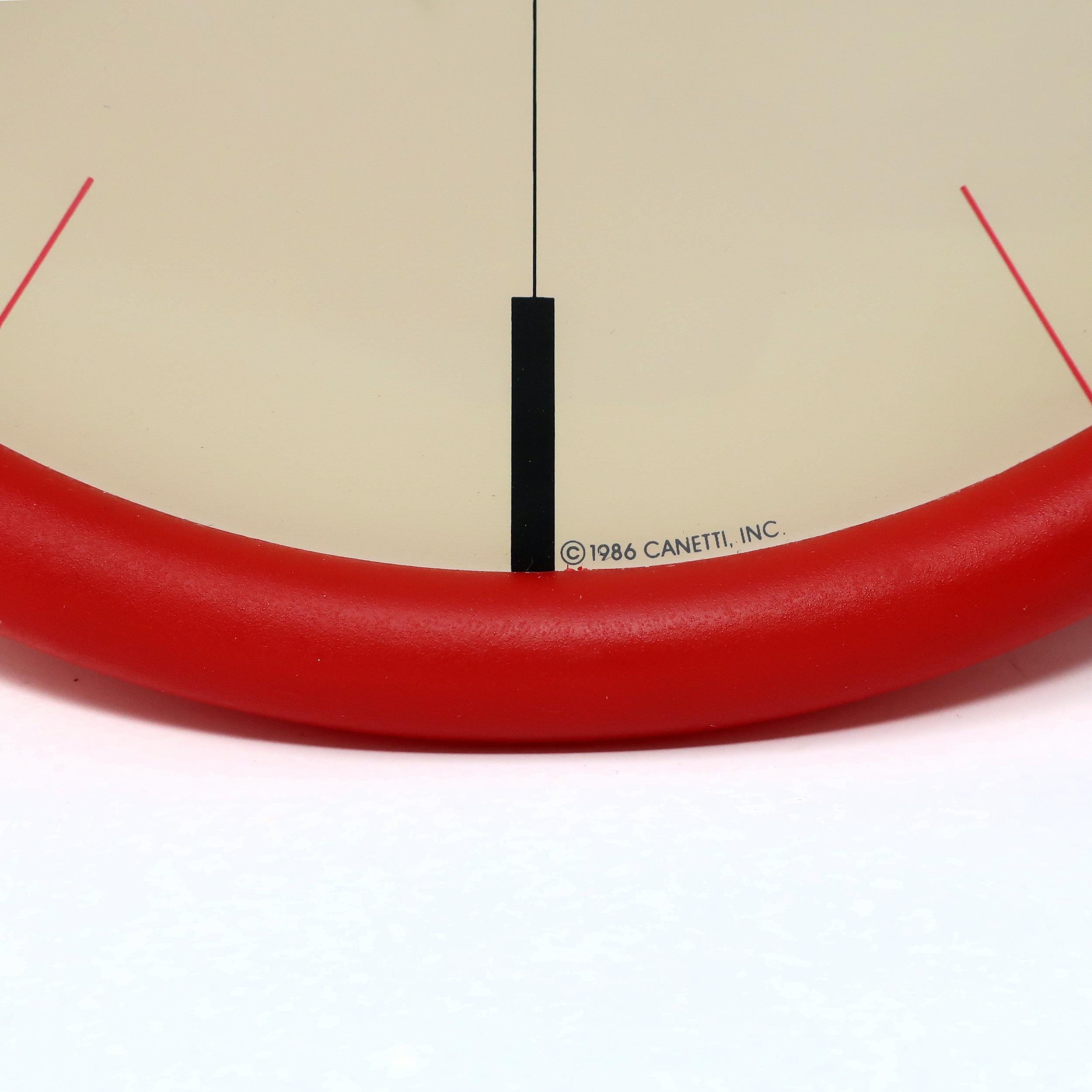 20th Century 1980s Postmodern Red Canetti Wall Clock