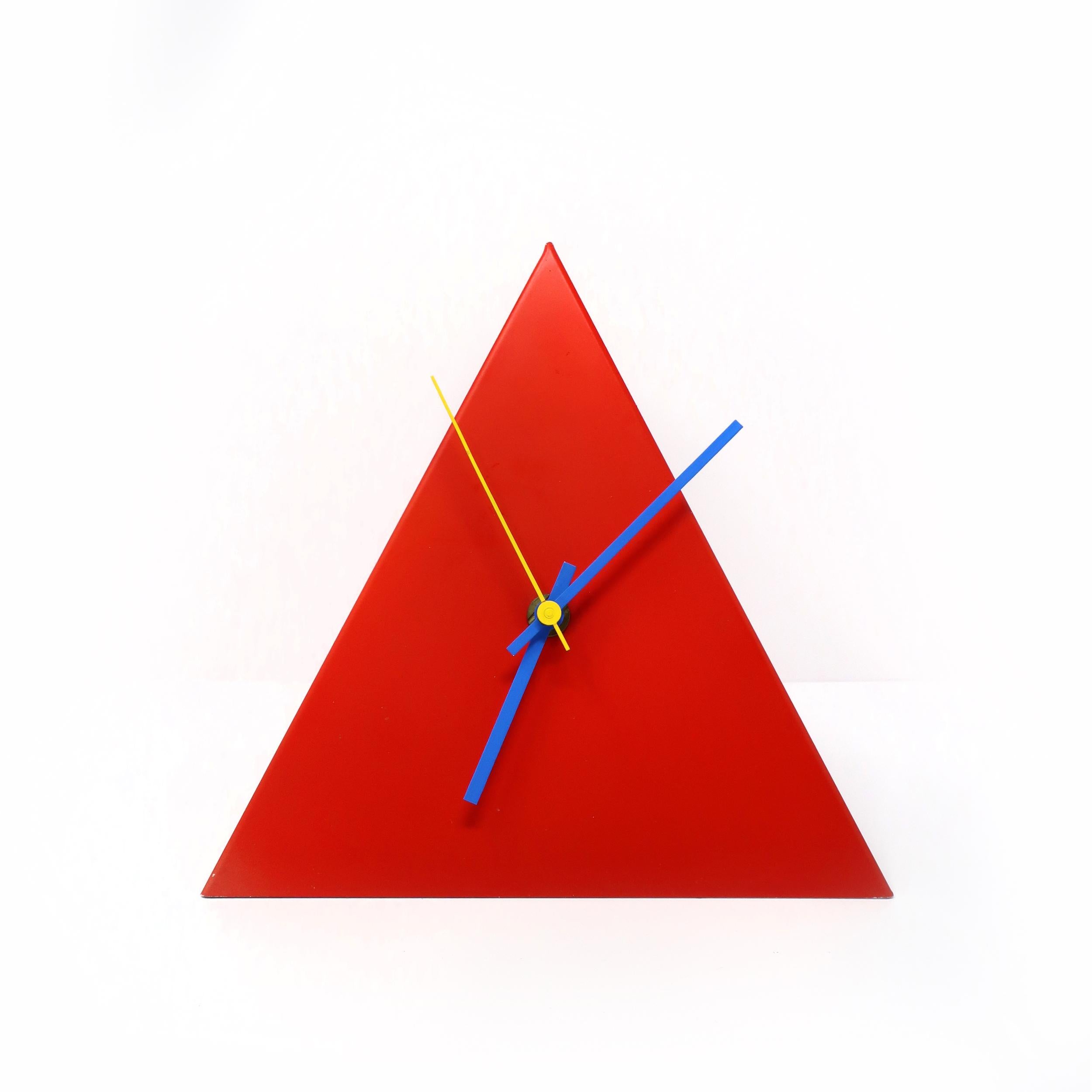 triangle wall clock red colour