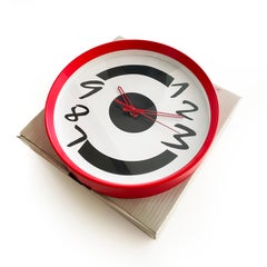 1980s Postmodern Red Wall Clock