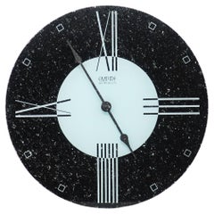 Retro 1980s Postmodern Reverse Painted Glass Wall Clock by Empire Art