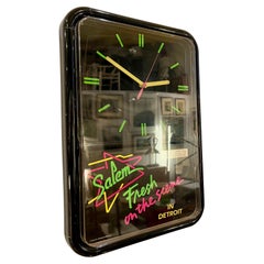 1980's Postmodern Salem Cigarettes Advertising Wall Plastic Decorative Clock