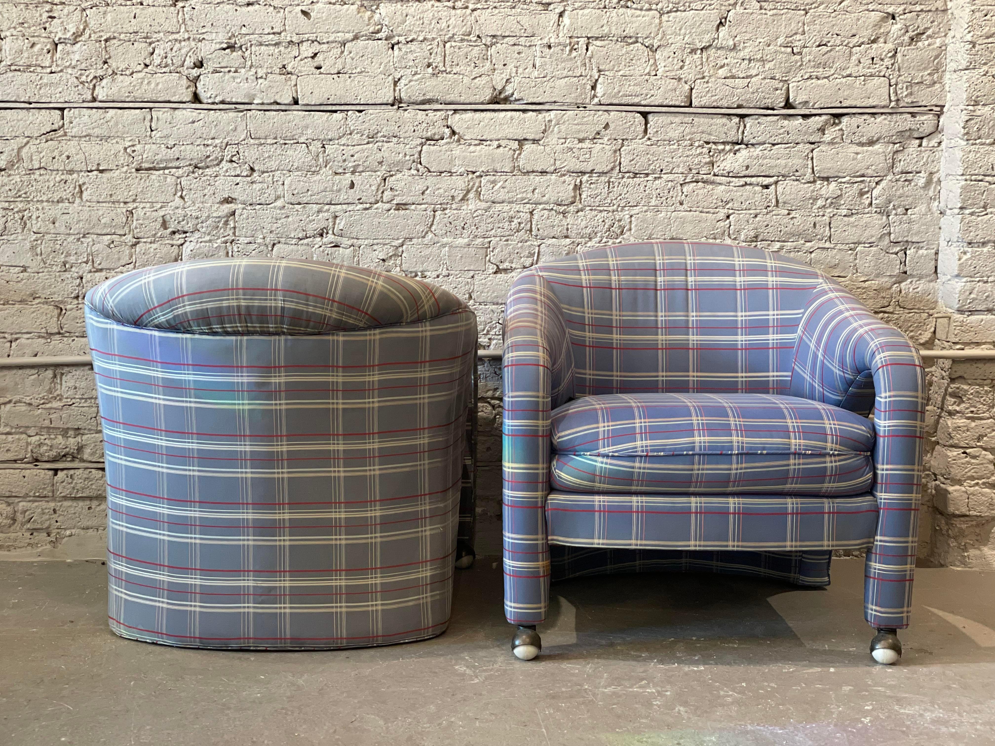Textile 1980s Postmodern Sculptural Arc Side Lounge Chairs - a Pair For Sale