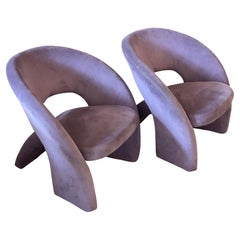 1980s Postmodern Sculptural Chairs in the Style of Jaymar, a Pair