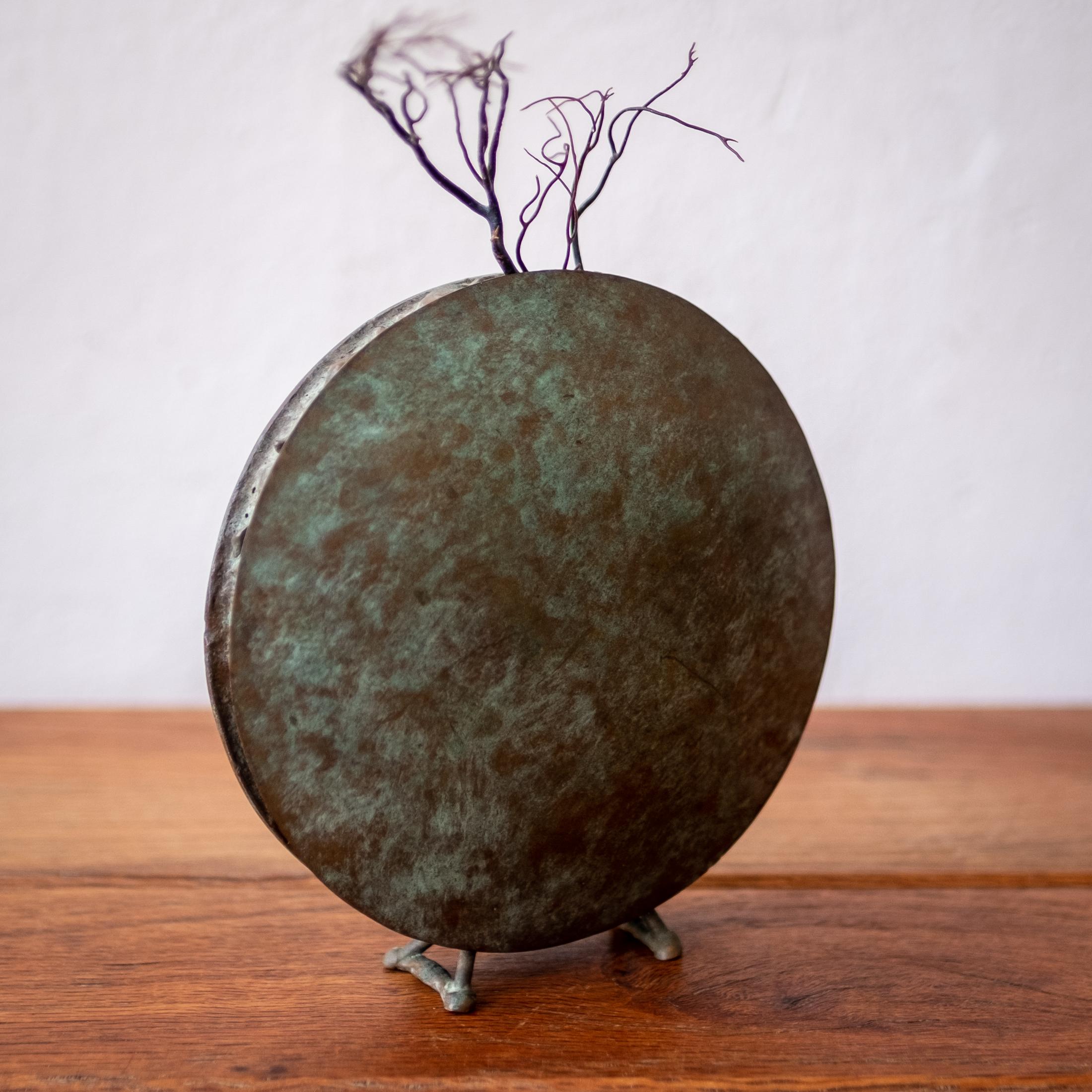 Unknown 1980s Postmodern Signed Bronze Vase