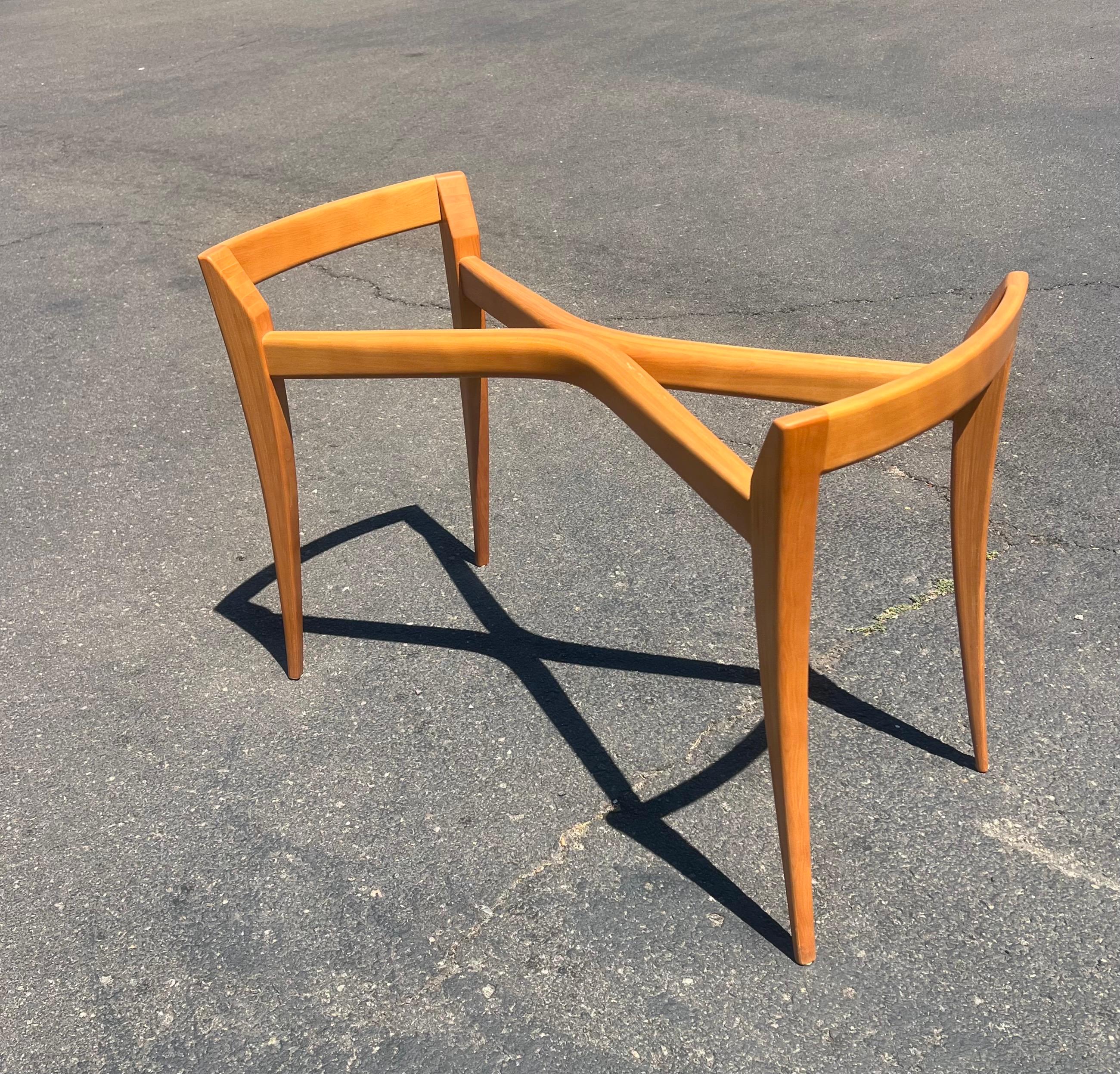 Beautiful custom made dining table solid birch wood excellent condition , 1980's solid sturdy after Adrian Pearsal designs , we are selling the base only you can put a rectangle, oval or round top glass or marble solid and sturdy excellent condition.