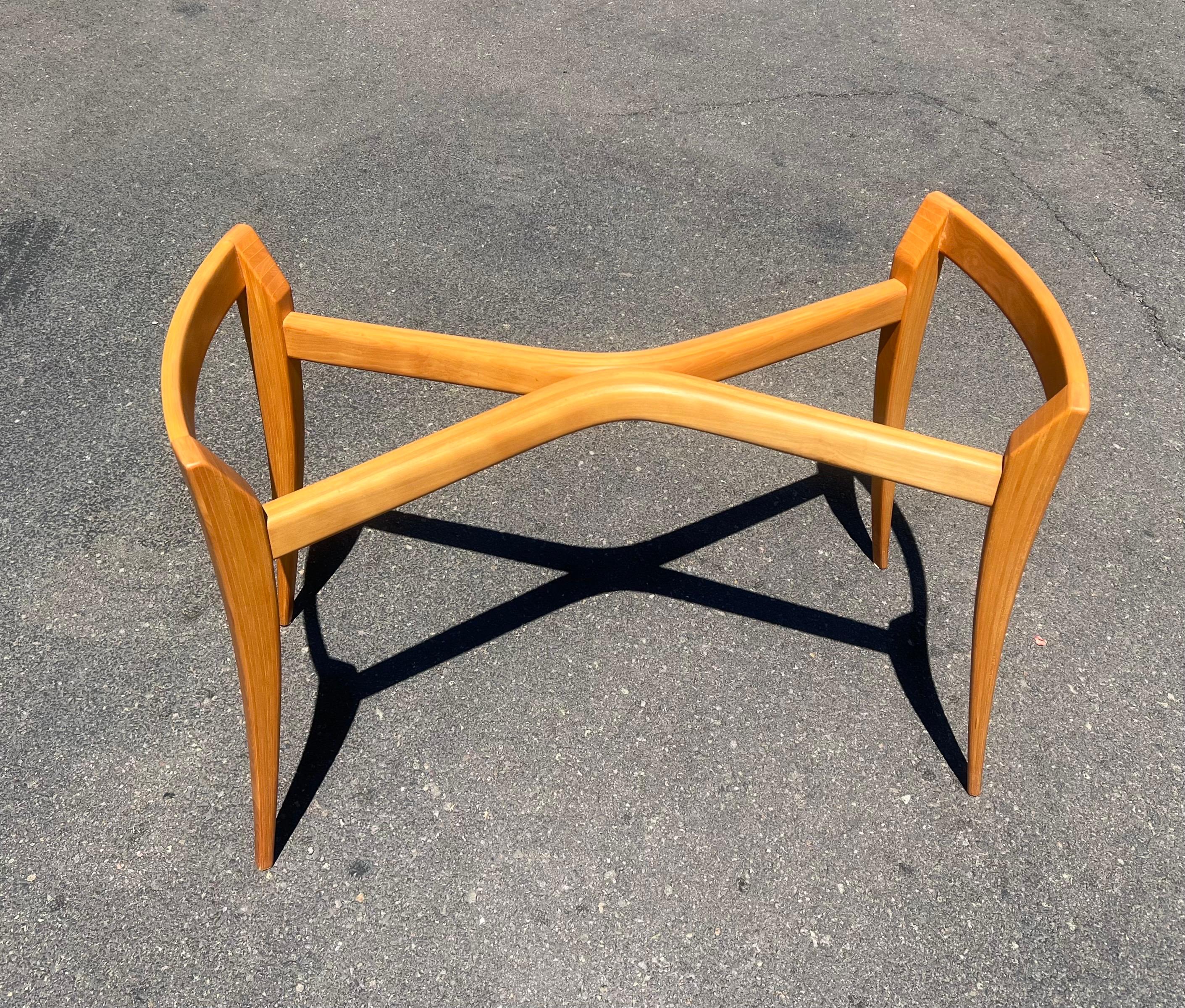 American 1980's Postmodern Solid Birch Wood Custom Table Dining Base For Sale