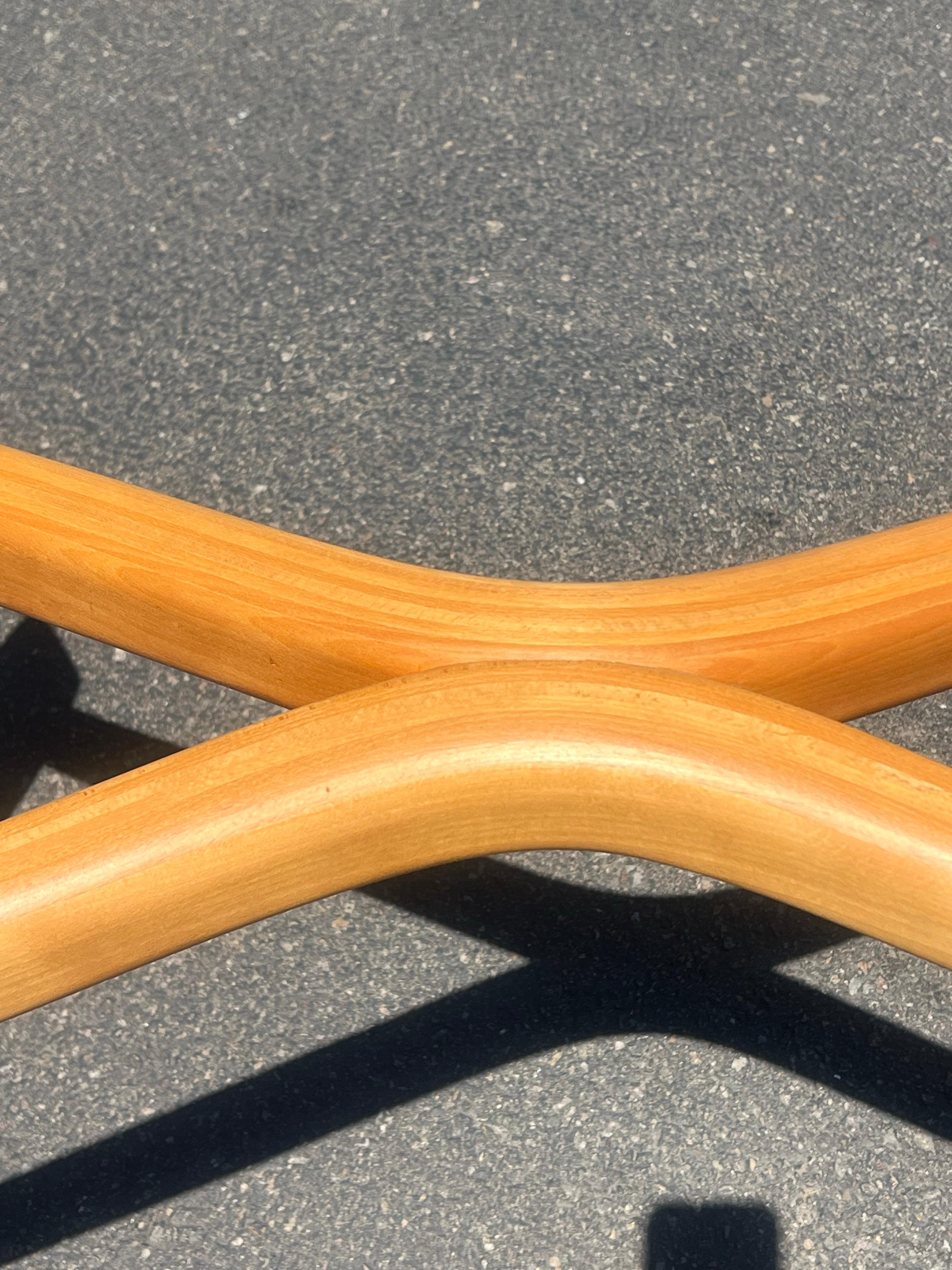 1980's Postmodern Solid Birch Wood Custom Table Dining Base In Excellent Condition For Sale In San Diego, CA