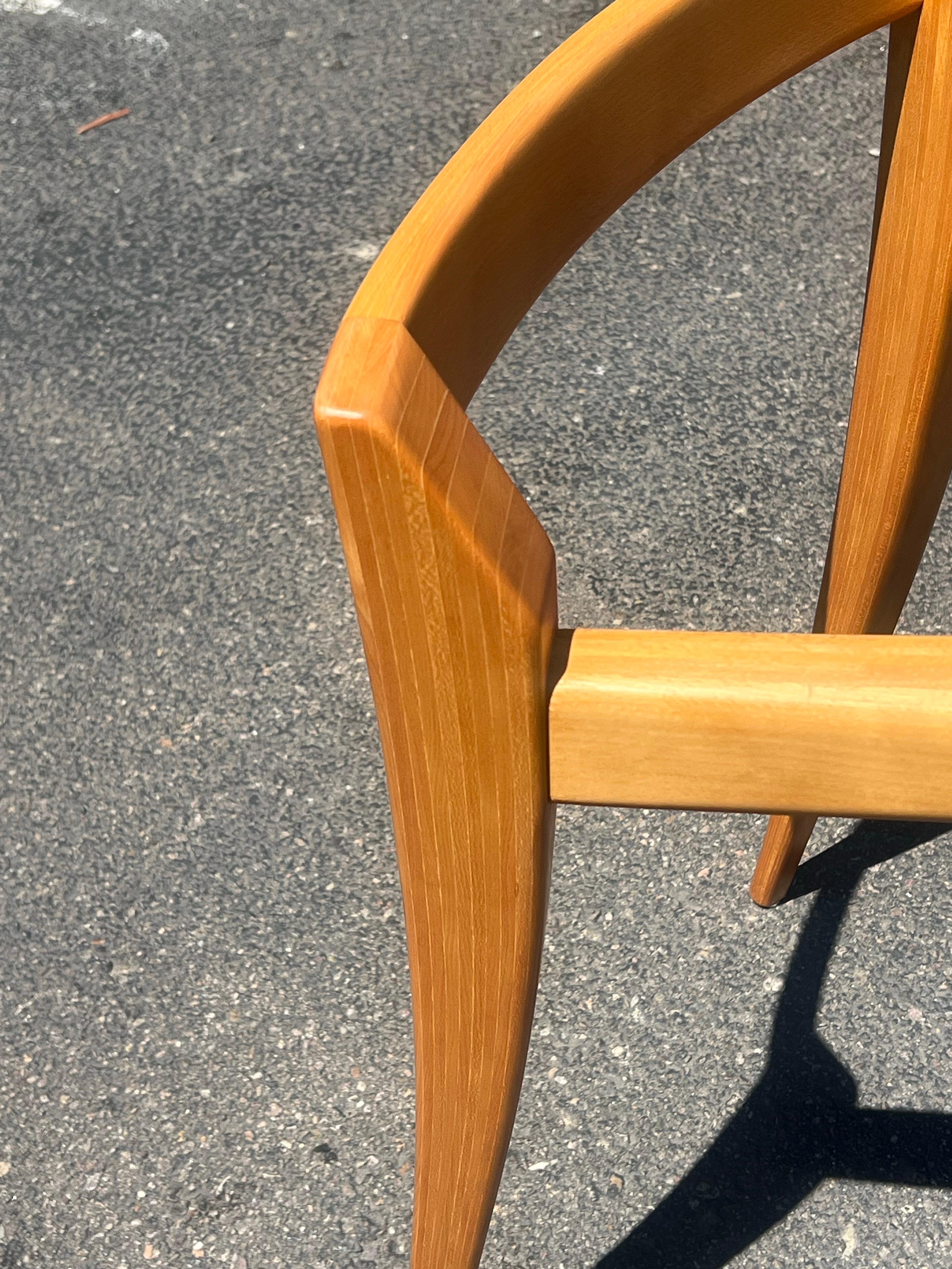 20th Century 1980's Postmodern Solid Birch Wood Custom Table Dining Base For Sale