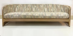 1980s Postmodern Spindle-back Solid Oak Sofa, Howard Furniture, Pair Available