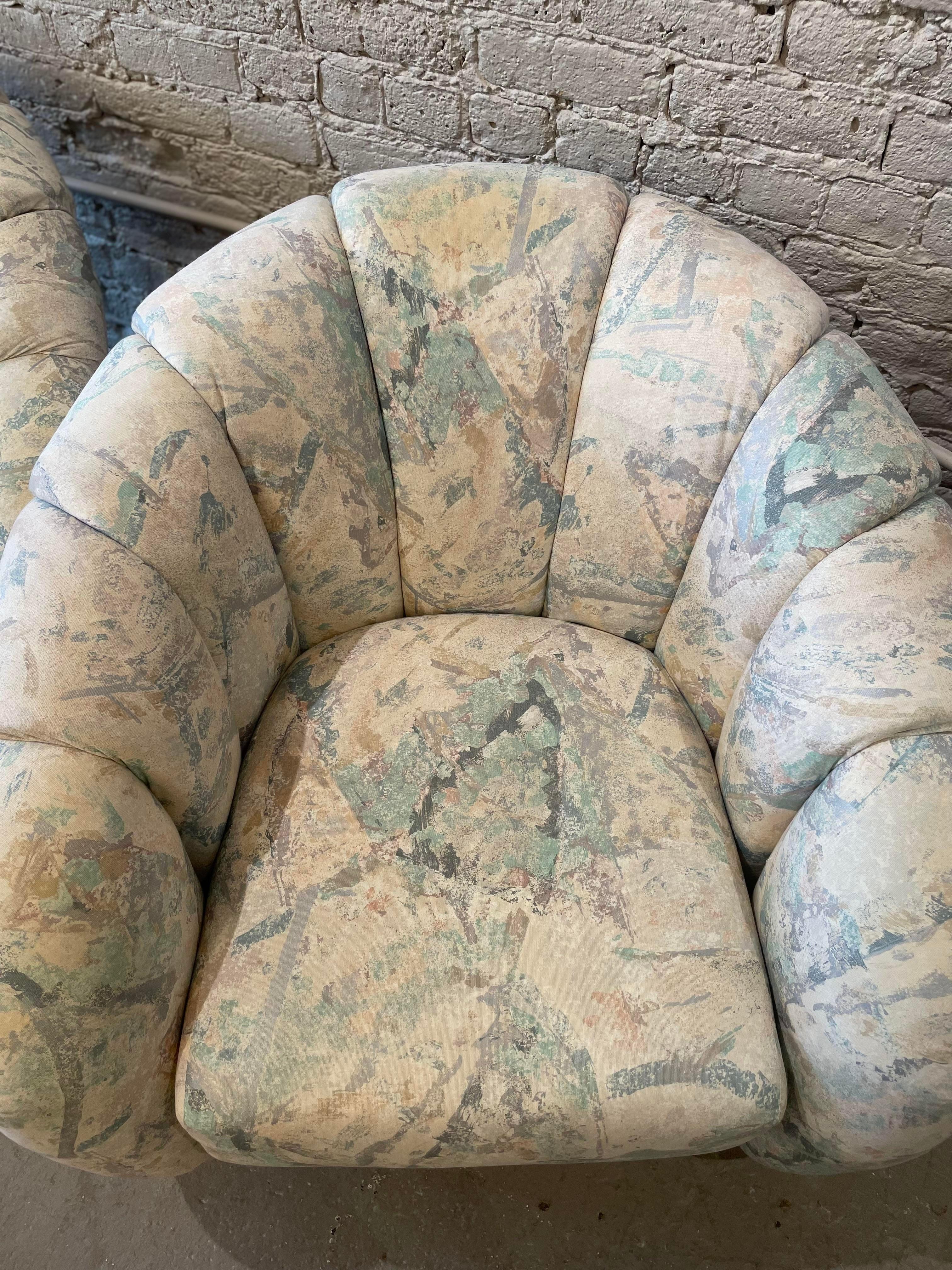 1980s Postmodern Swivel Chairs - a Pair In Good Condition For Sale In Chicago, IL