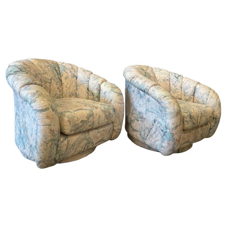 1980s Postmodern Swivel Chairs - a Pair For Sale