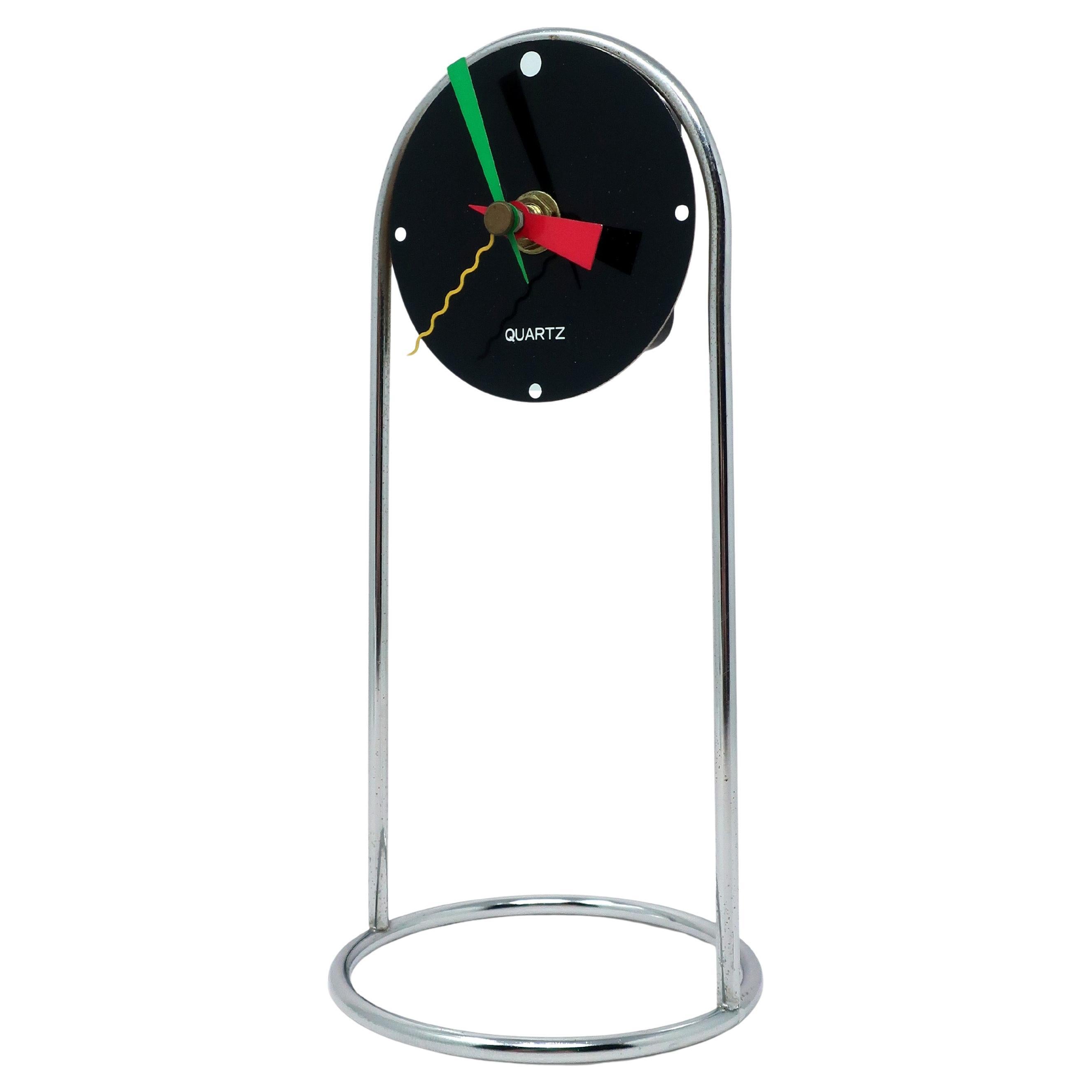 Orologio da tavolo postmoderno degli anni '80 attribuito a Shohei Mihara per Wakita and Canetti
