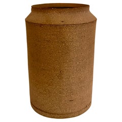 Jarrón de cerámica postmoderna de terracota y esmalte de los años 80
