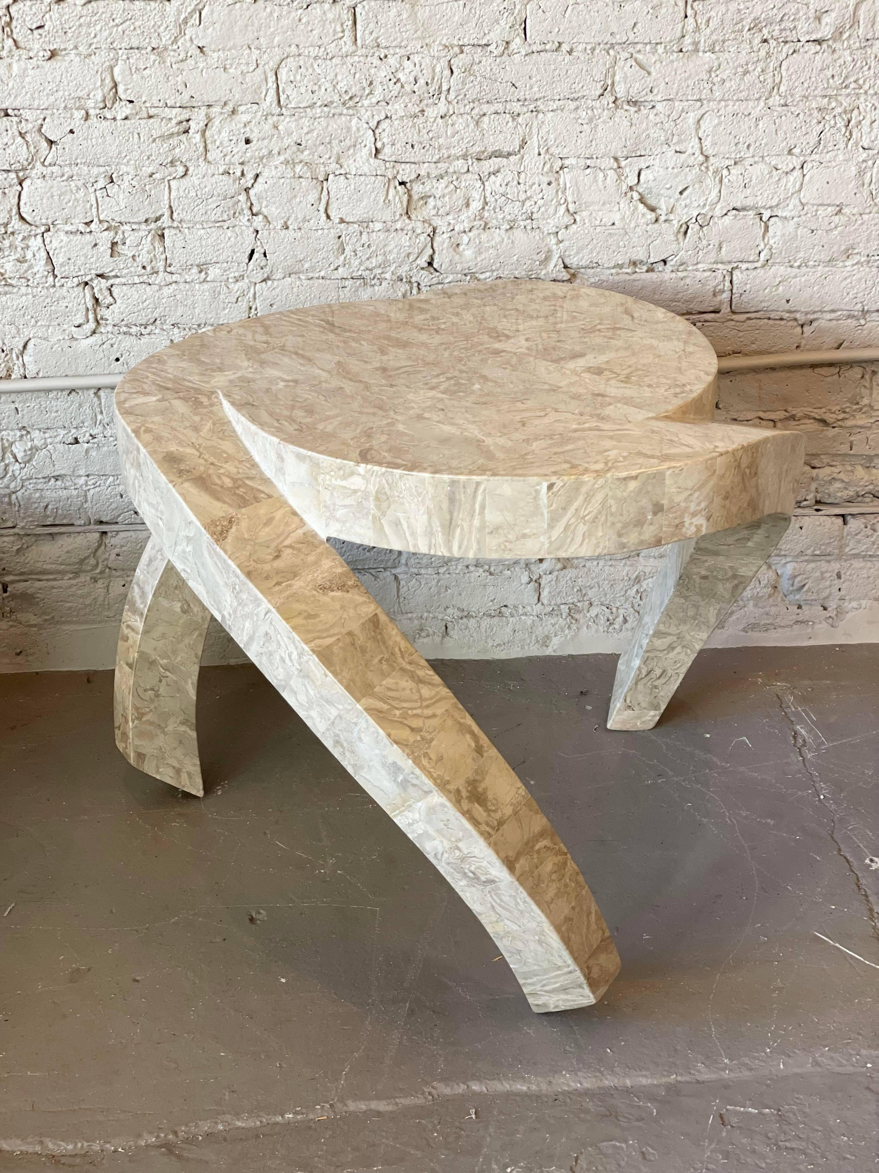 Post-Modern 1980s Postmodern Tessellated Stone Side Table