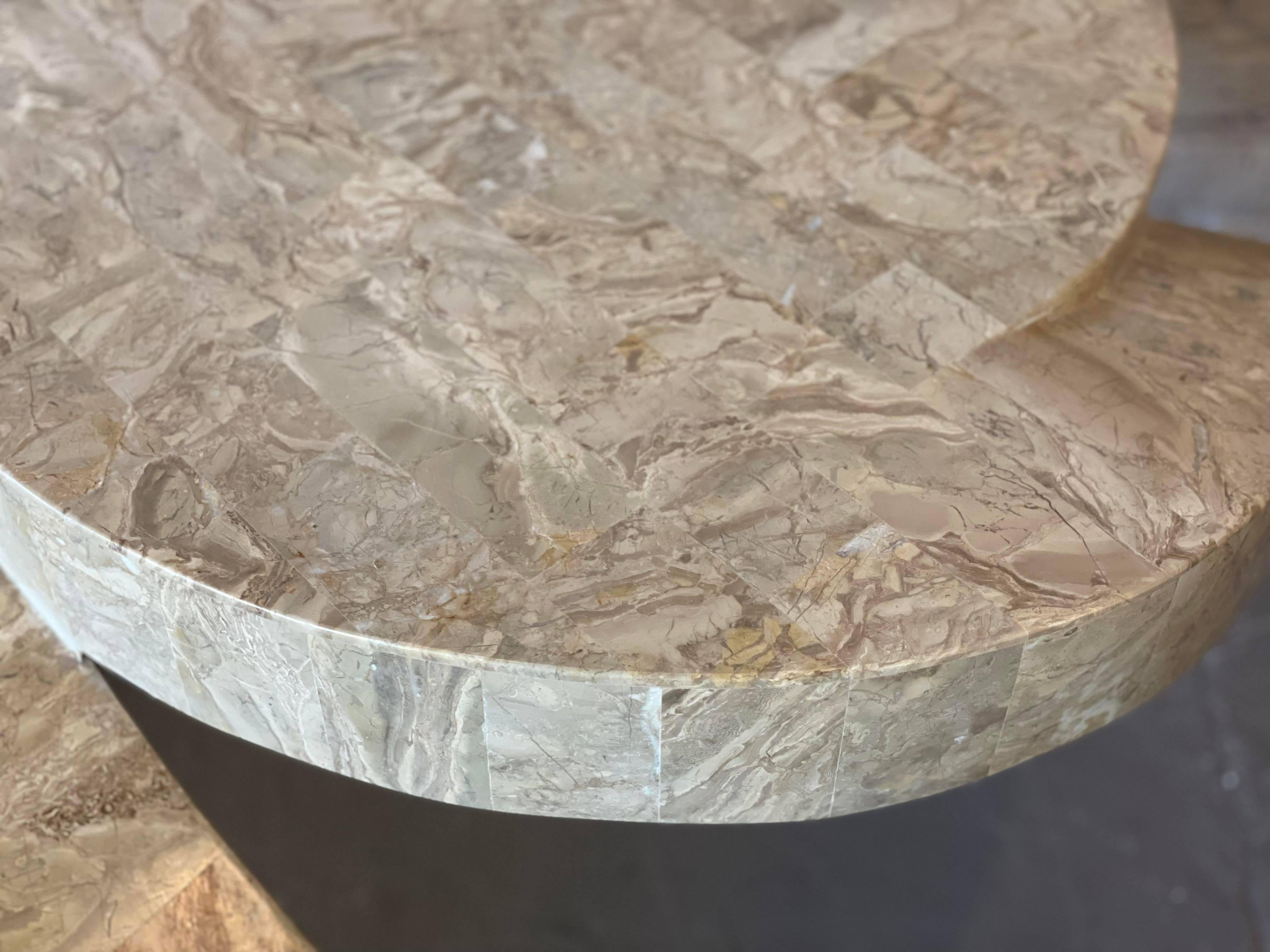20th Century 1980s Postmodern Tessellated Stone Side Table