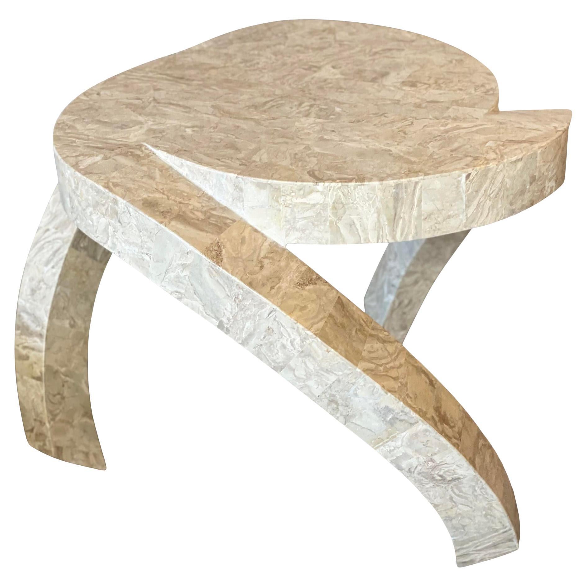1980s Postmodern Tessellated Stone Side Table