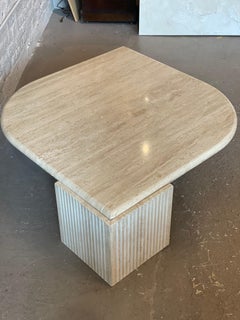 1980s Postmodern Travertine Eye Tear Shape Coffee Table