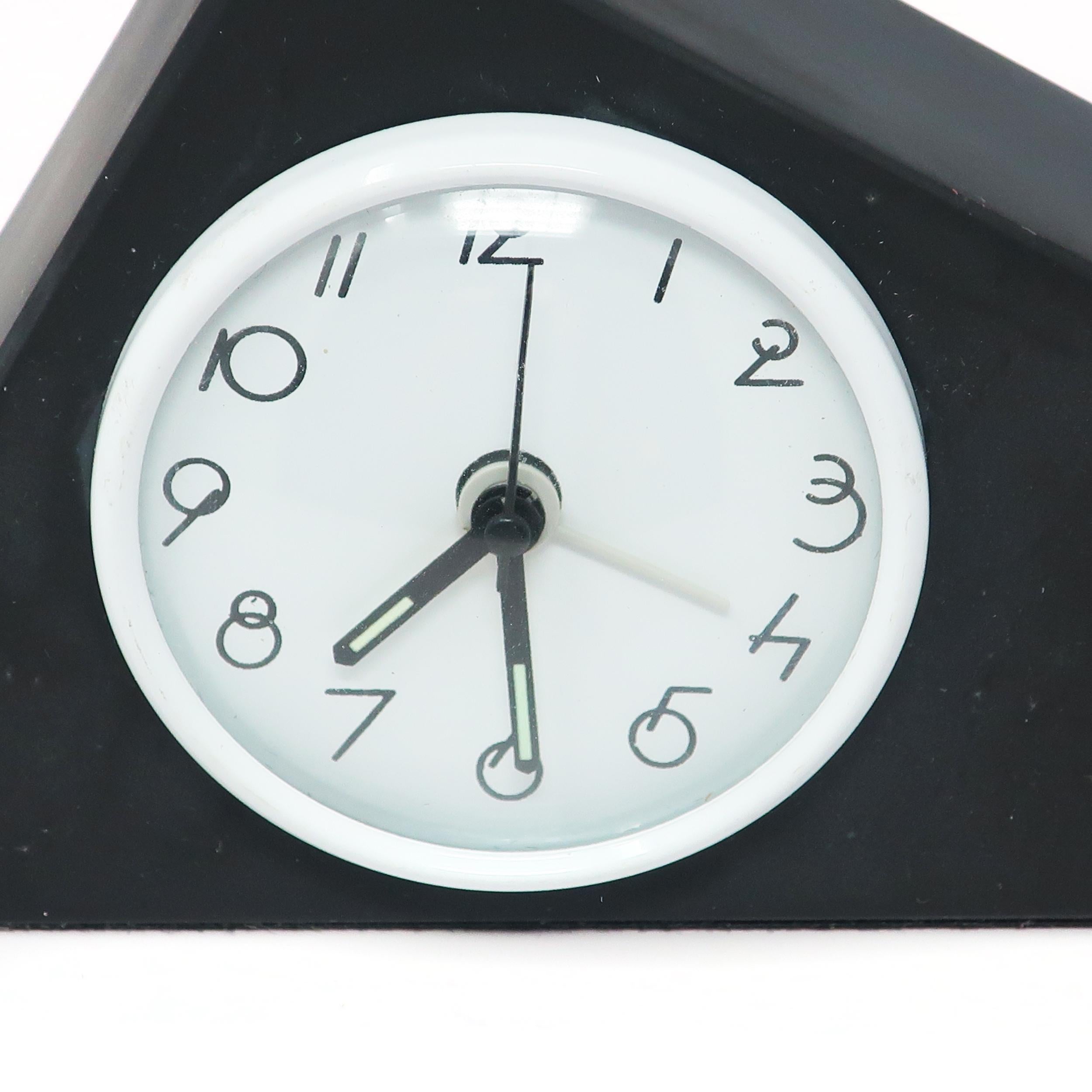 Post-Modern 1980s, Postmodern Triangular Italian Slate Desk Clock