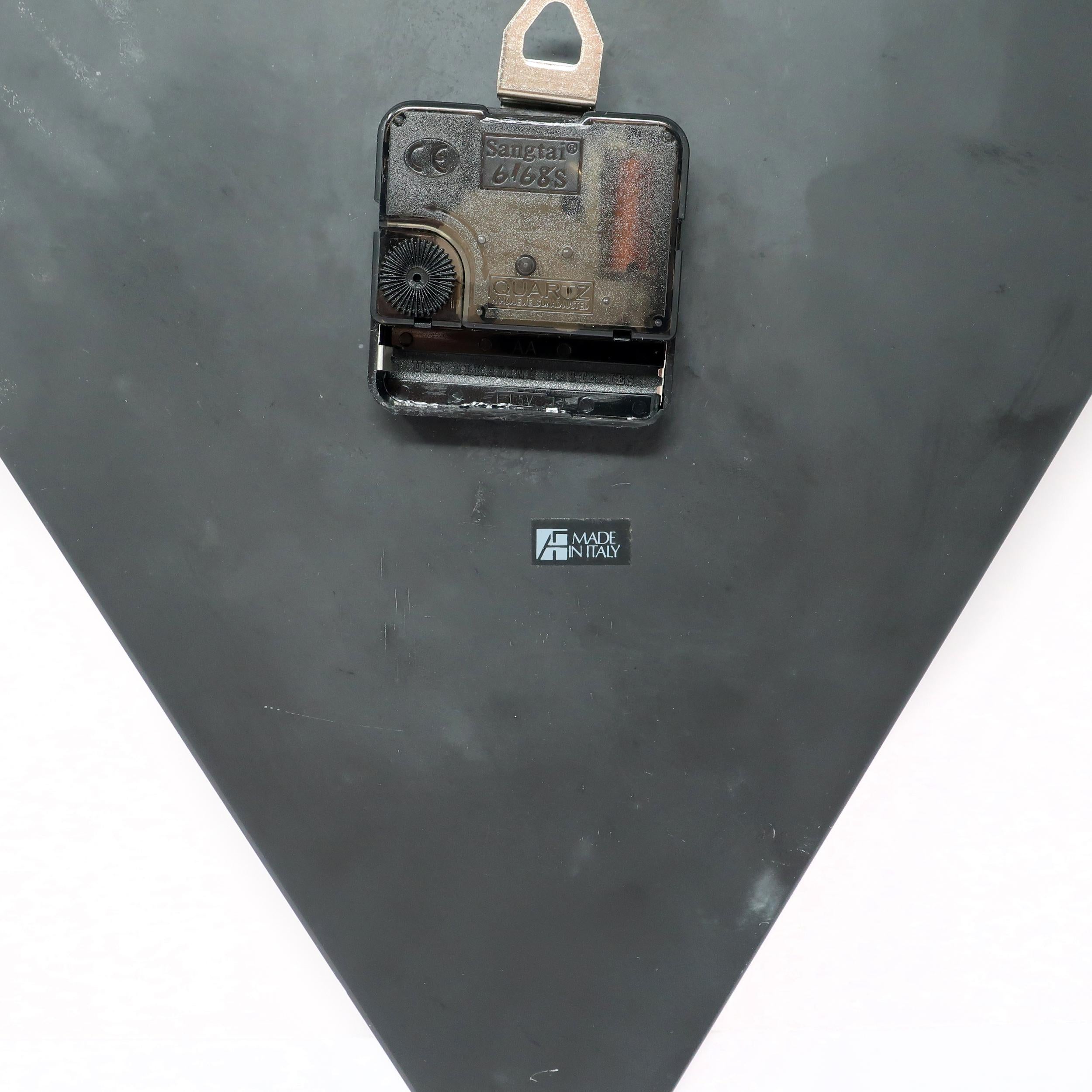 20th Century 1980s, Postmodern Triangular Italian Slate Wall Clock For Sale