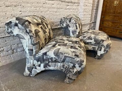 1980s Postmodern Vintage Arc Chairs - a Pair