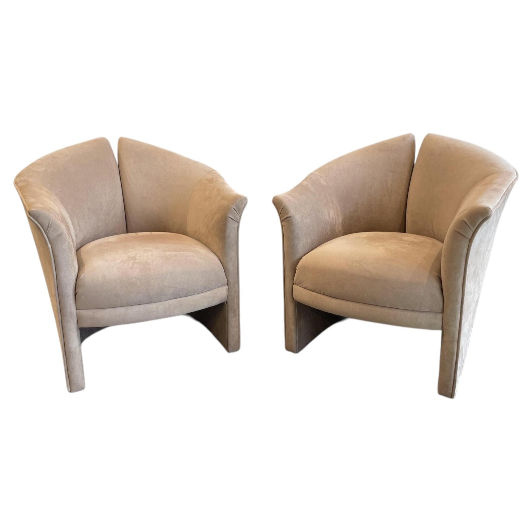 1980s Postmodern Vintage Weiman Split Chairs - A Pair