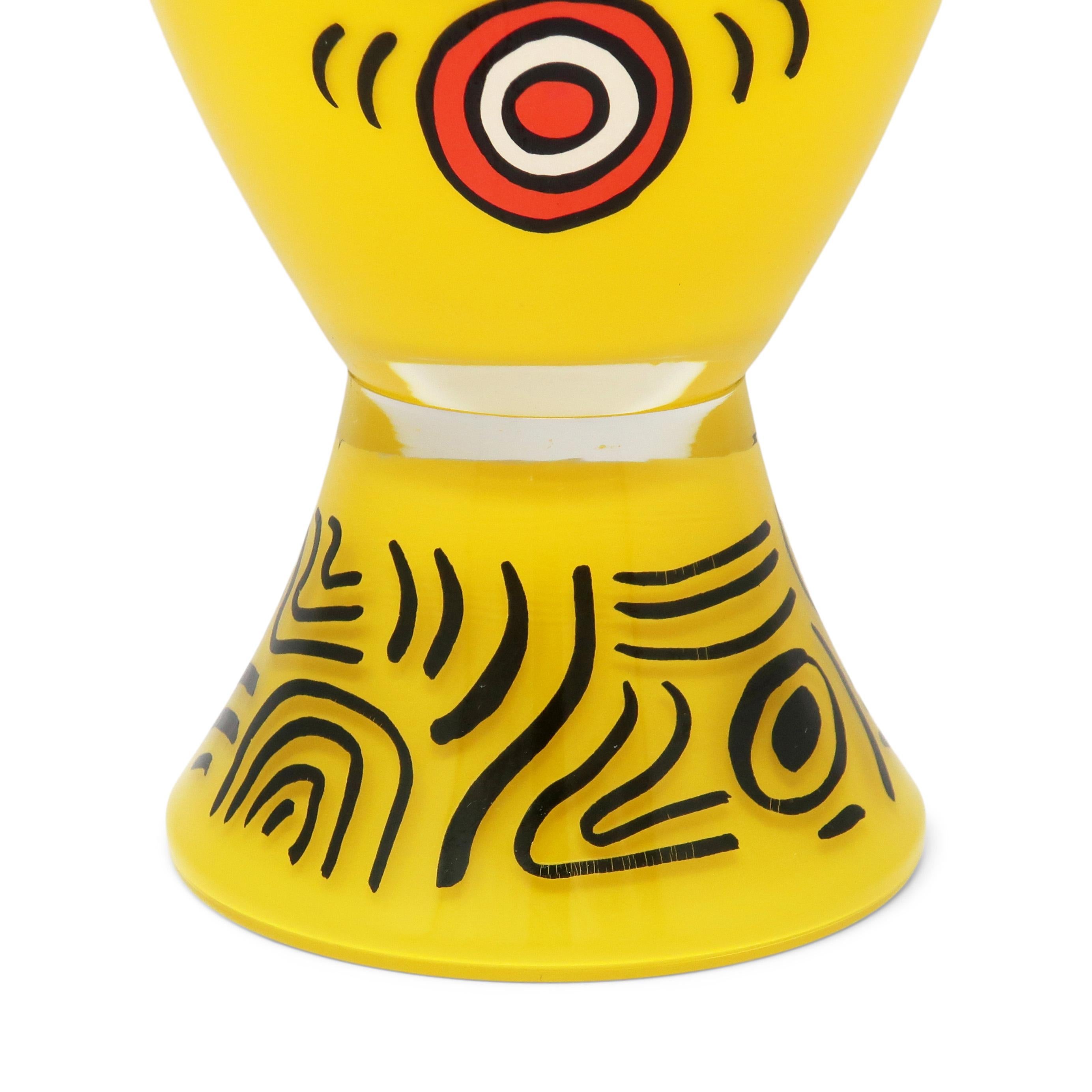 Postmoderno Vaso di vetro postmoderno degli anni '80 