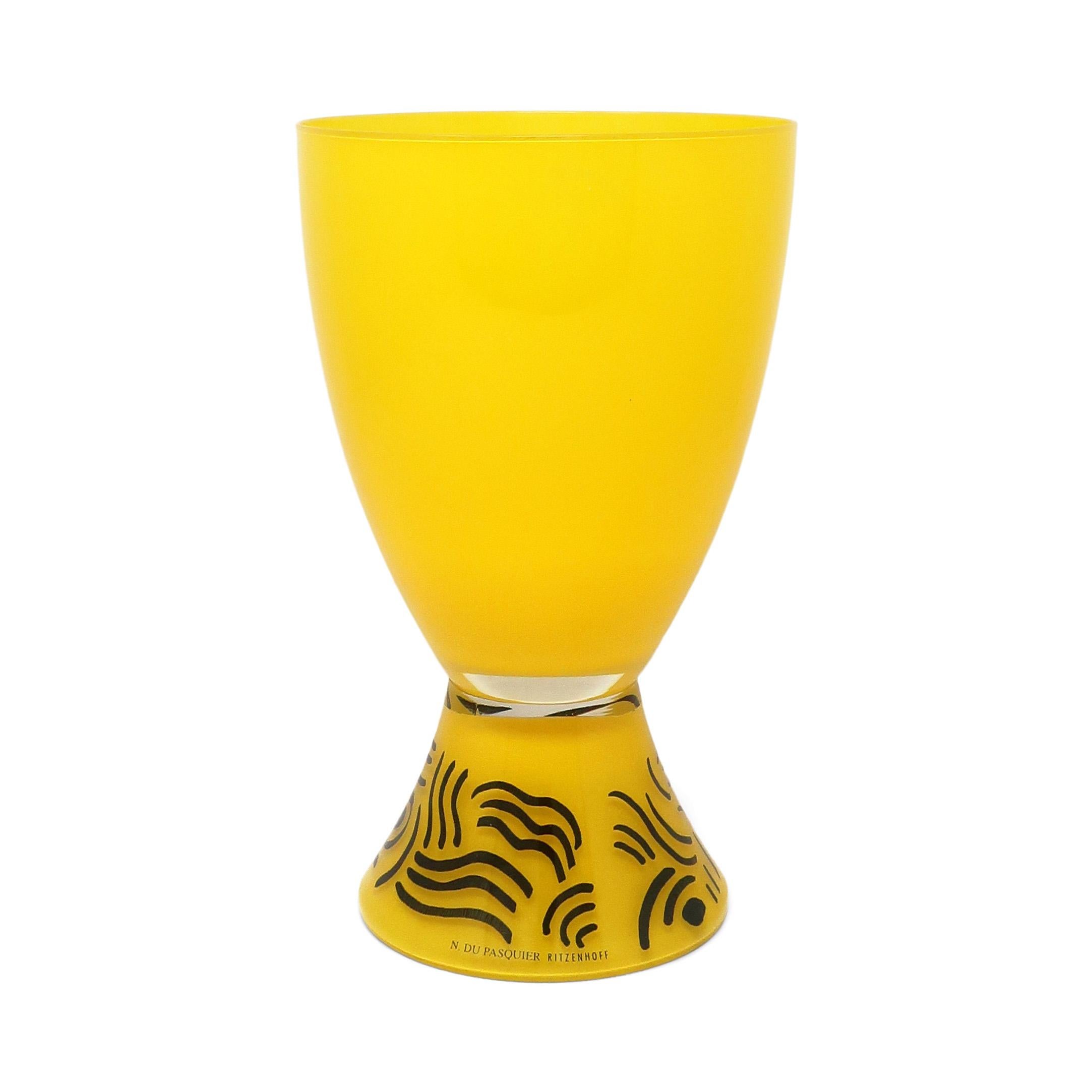 Vetro Vaso di vetro postmoderno degli anni '80 