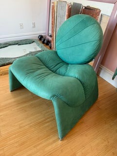 1980s Postmodern Vittorio Introini Style White Leather Chair