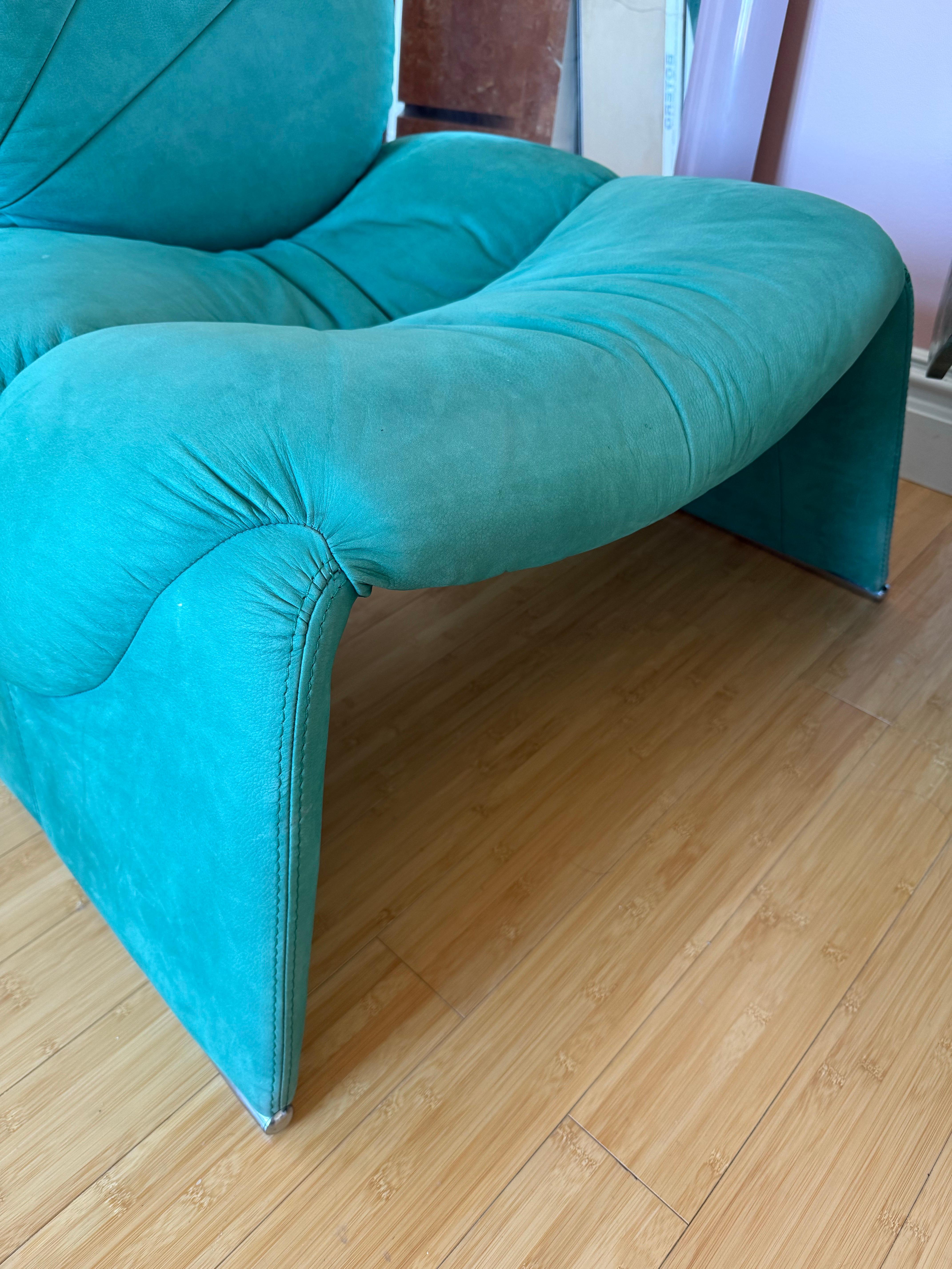 1980s Postmodern Vittorio Introini Style Weißer Lederstuhl (Postmoderne) im Angebot