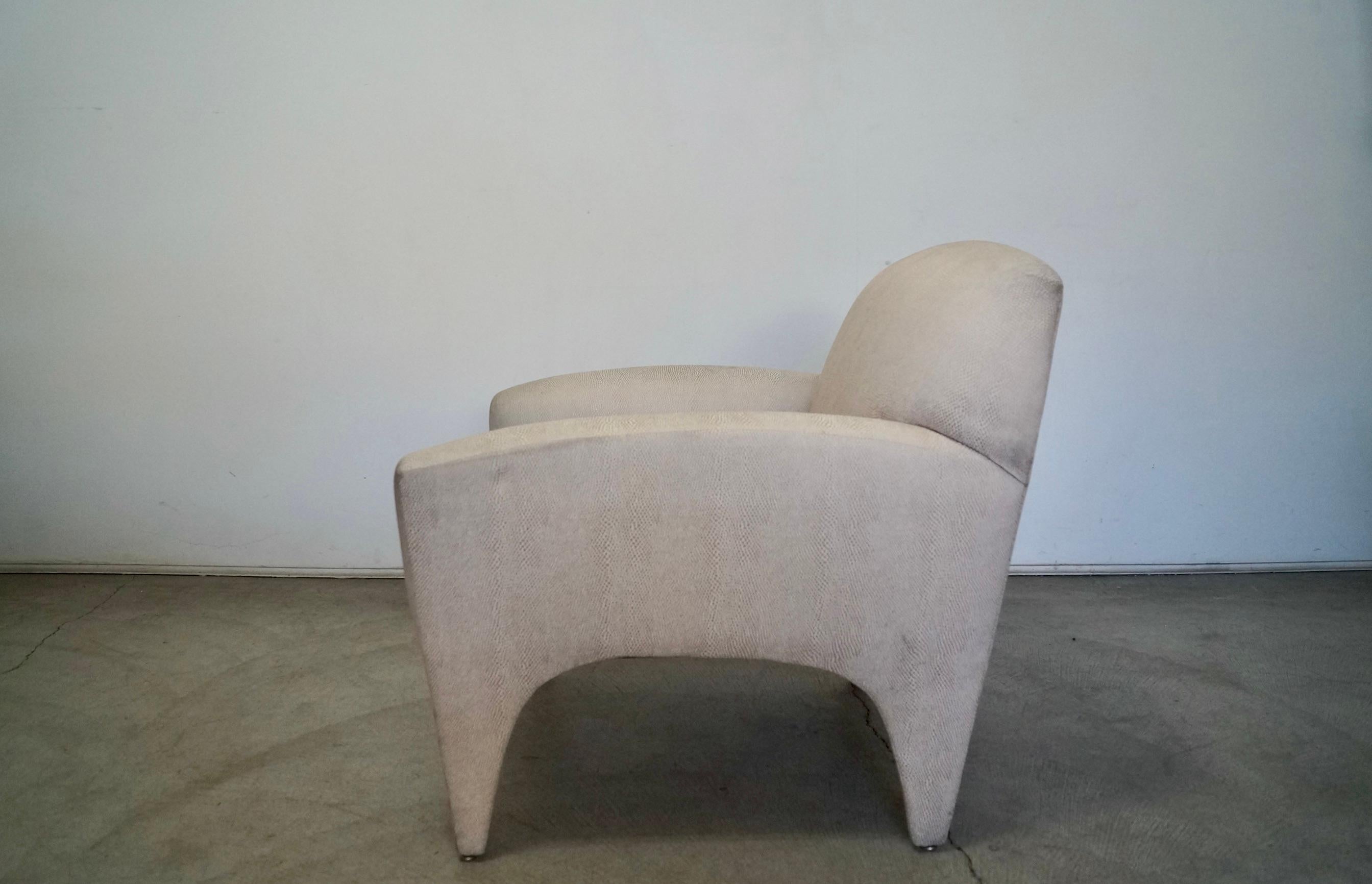 Fabric 1980s Postmodern Vladmir Kagan Armchair For Sale