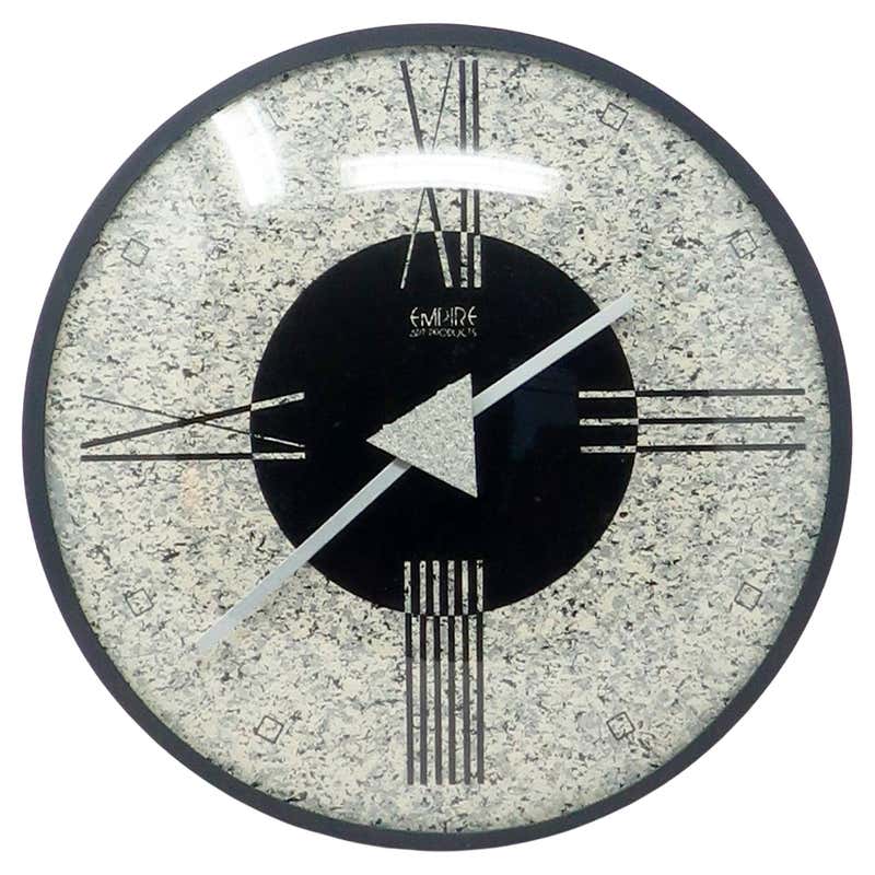 1980s Postmodern White Wall Clock by Linden For Sale at 1stDibs