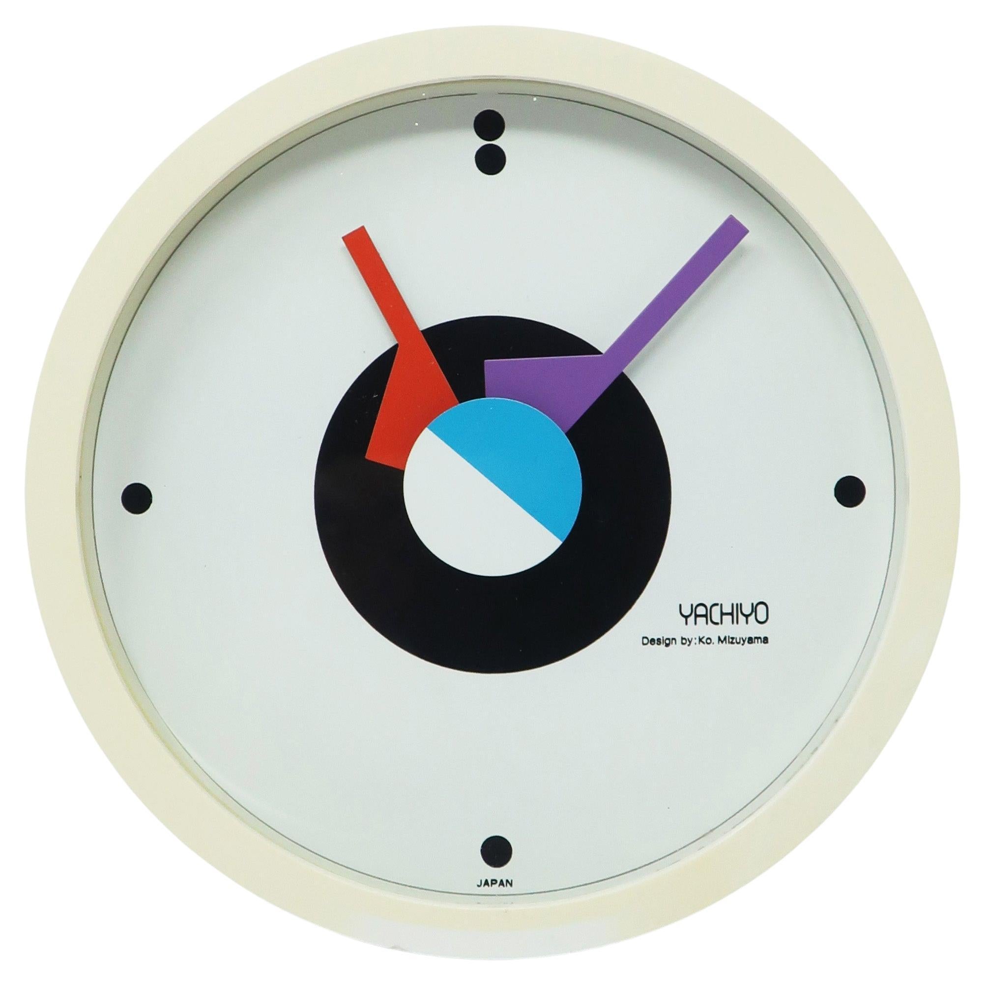 1980s Postmodern Wall Clock by Ko Mizuyama for Yachiyo For Sale