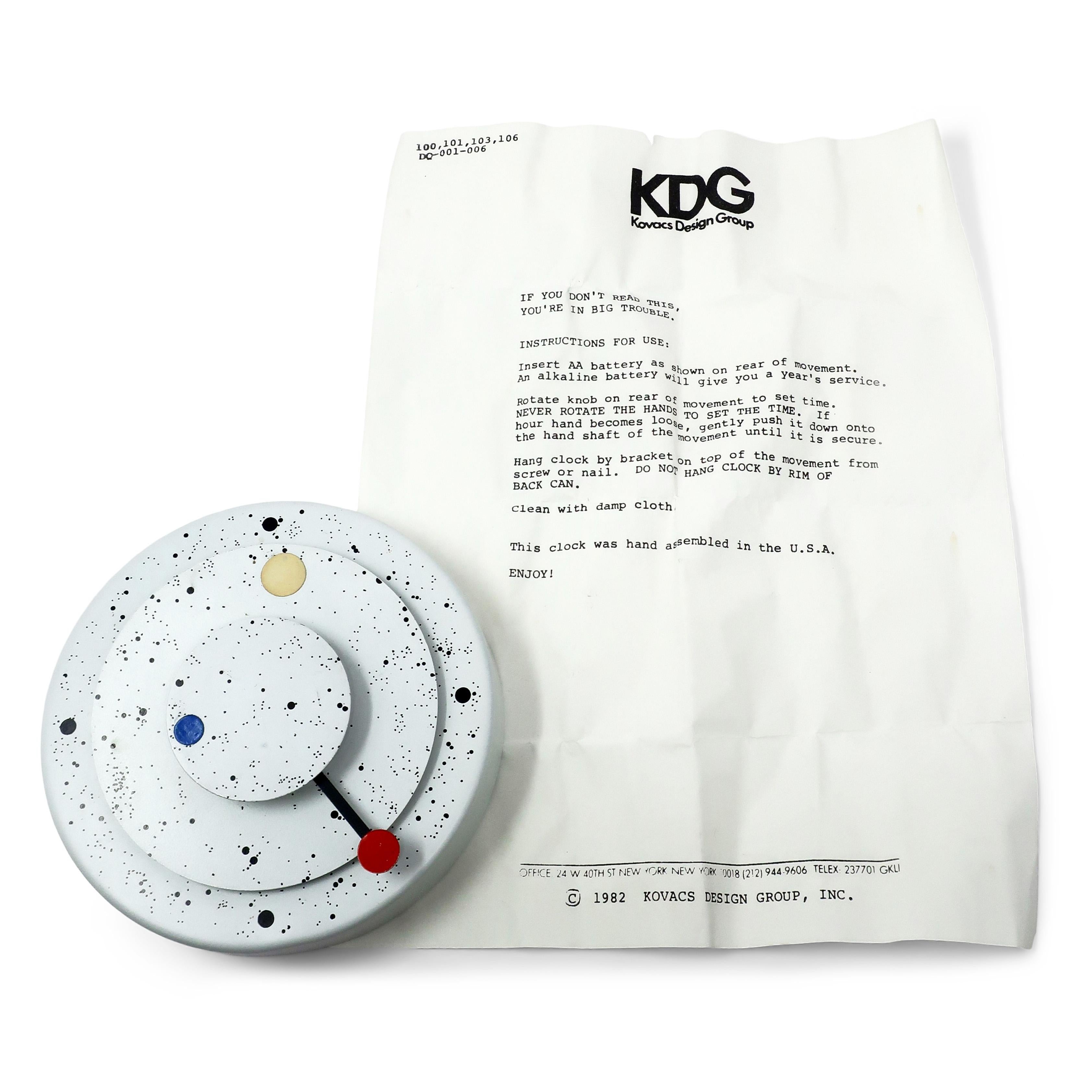 Metal 1980's Postmodern Wall Clock by Kovacs Design Group