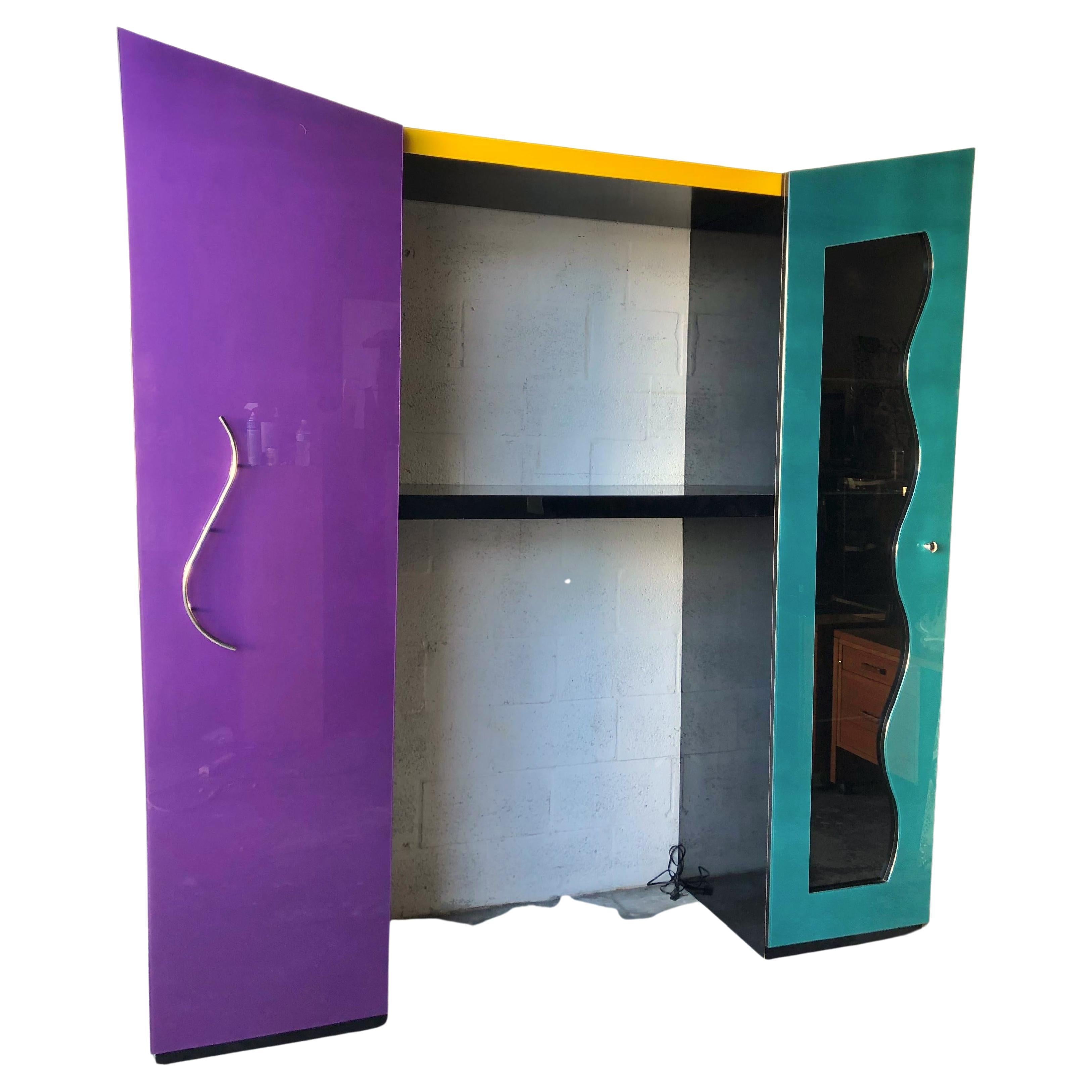 1980s Postmodern Wall System Unit in the Memphis Group Style For Sale
