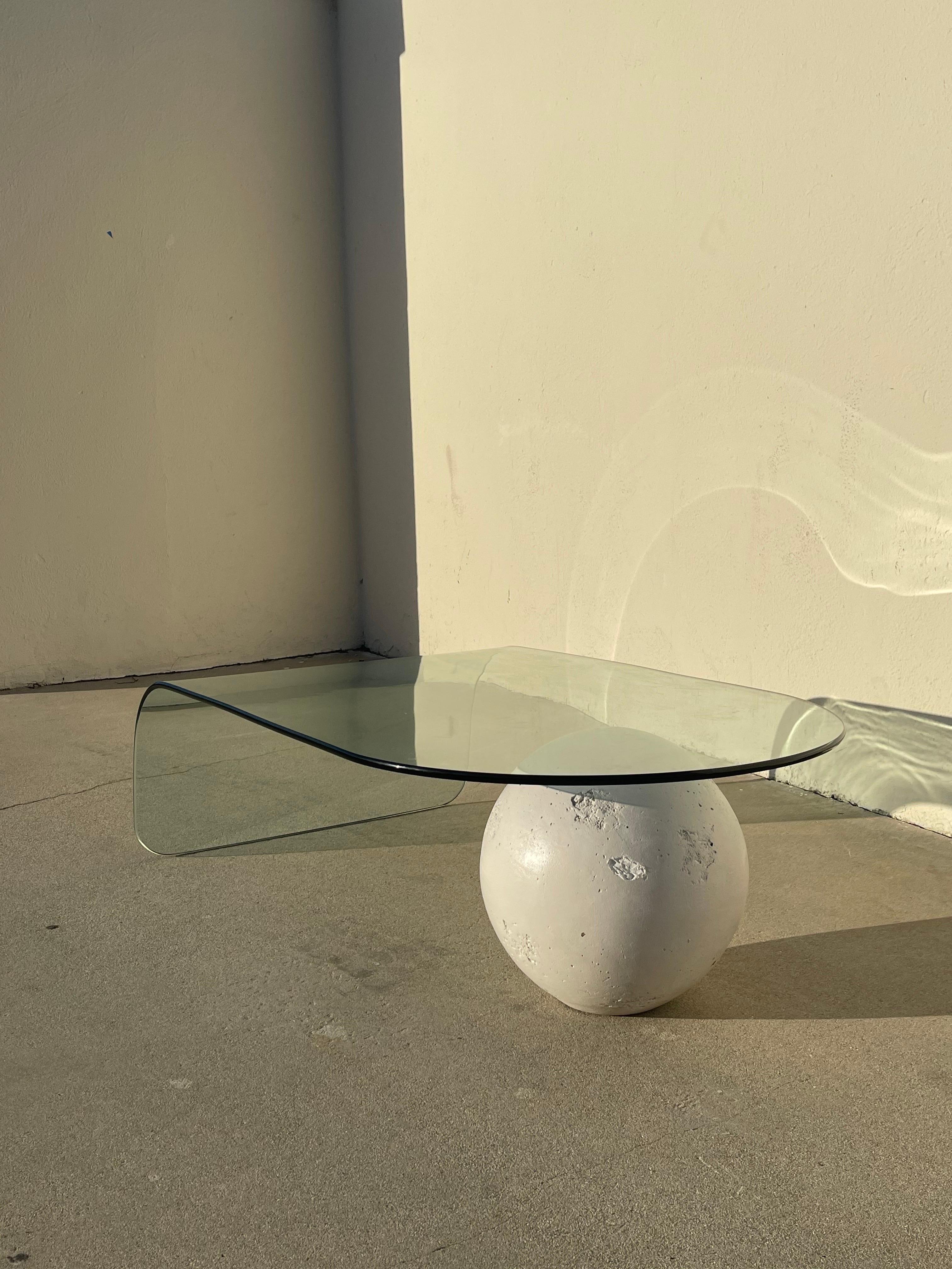 Post-Modern 1980's Postmodern Waterfall Glass Coffee Table