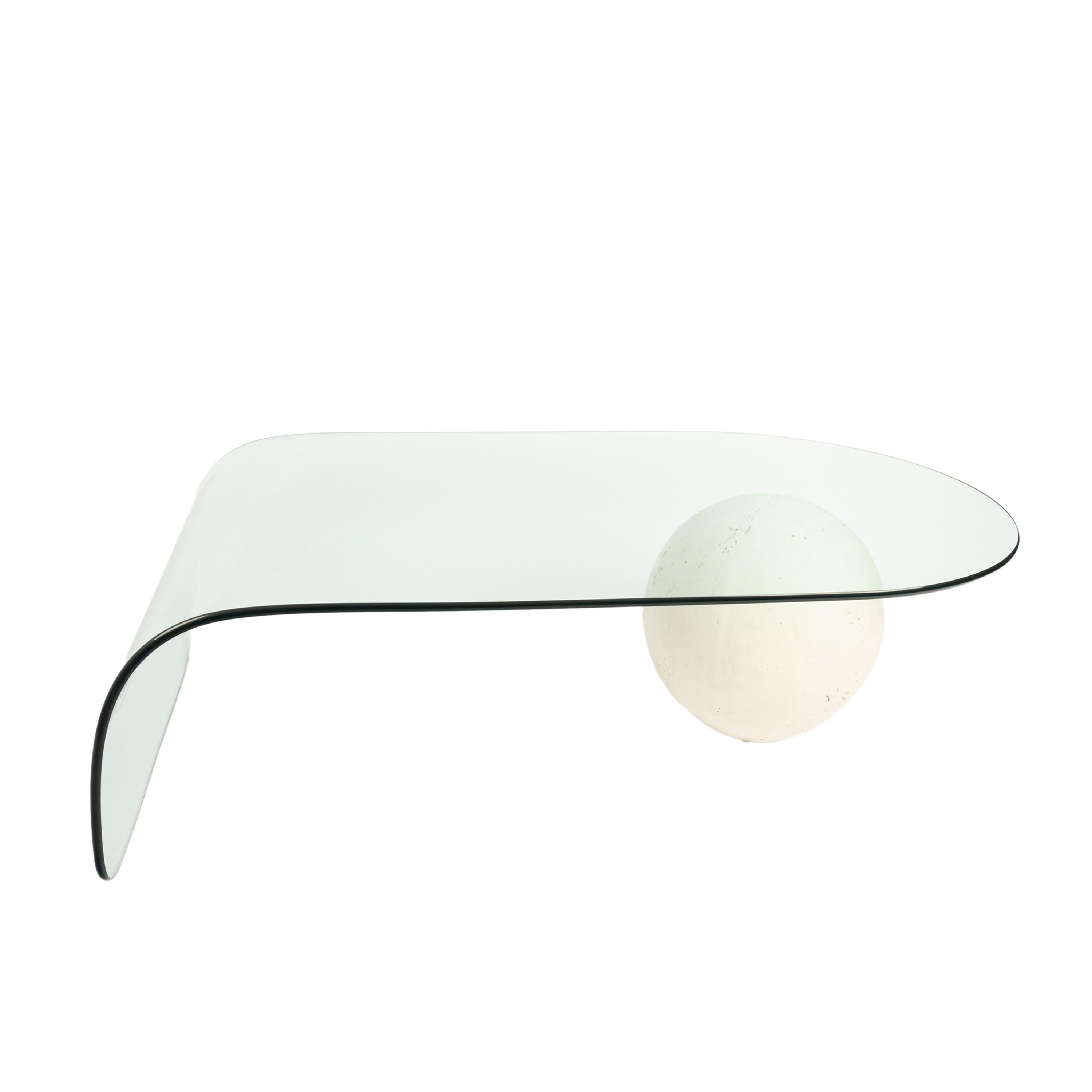 1980's Postmodern Waterfall Glass & Stone Sphere Coffee Table Leon Rose for Pace 6