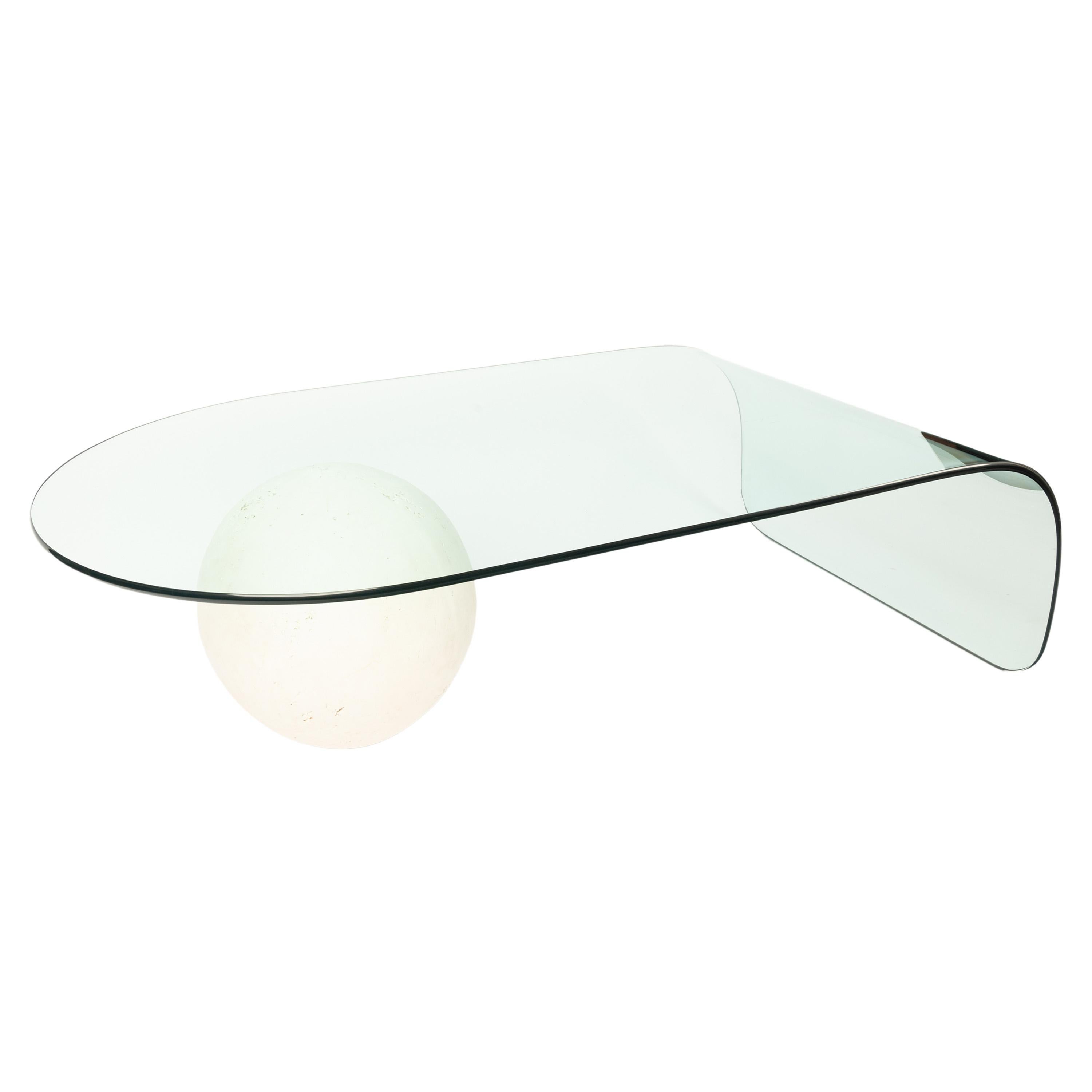 1980's Postmodern Waterfall Glass & Stone Sphere Coffee Table Leon Rose for Pace 9