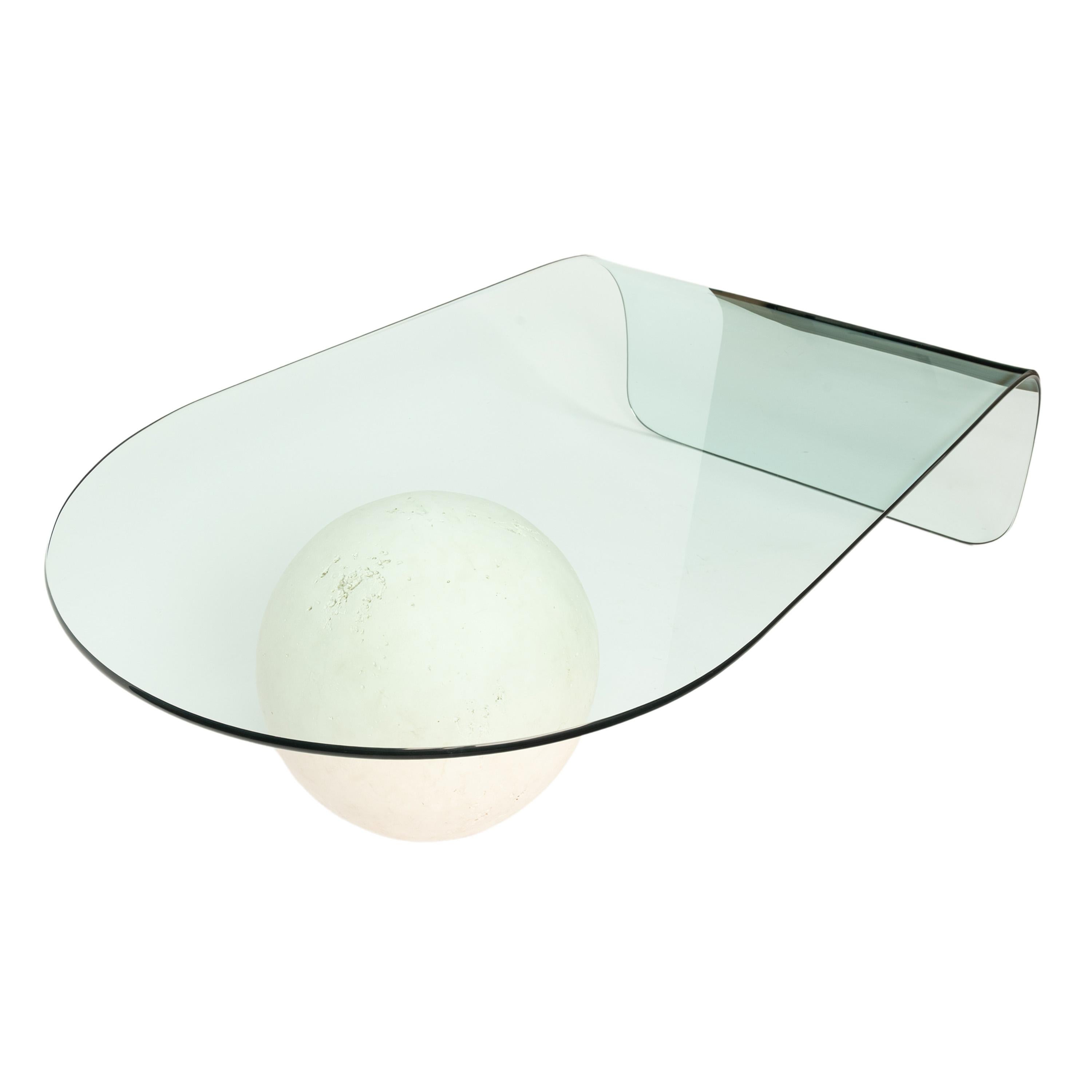 1980's Postmodern Waterfall Glass & Stone Sphere Coffee Table Leon Rose for Pace 1