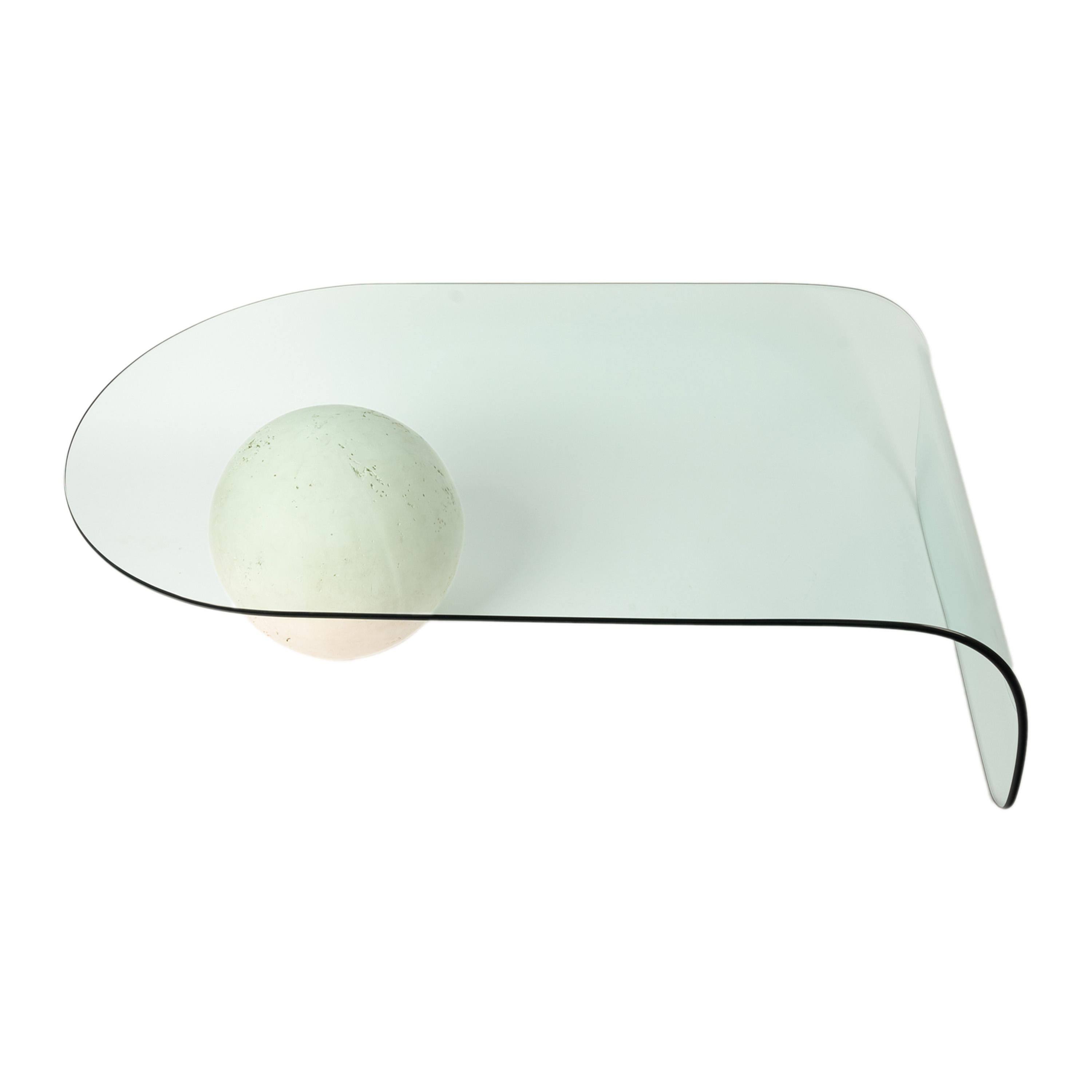 1980's Postmodern Waterfall Glass & Stone Sphere Coffee Table Leon Rose for Pace 2