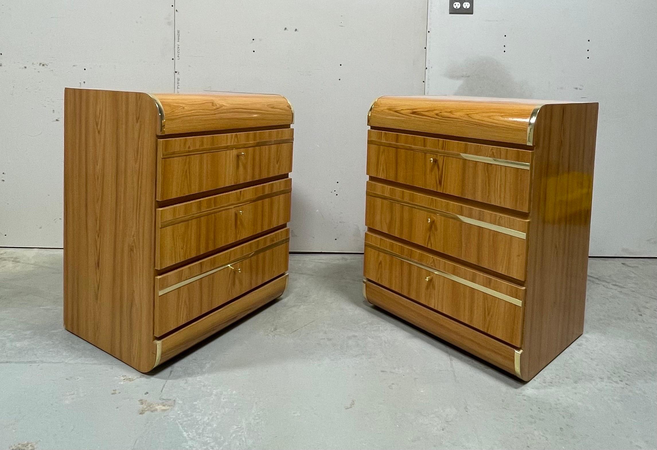 20th Century 1980's Postmodern Waterfall Night Stands For Sale