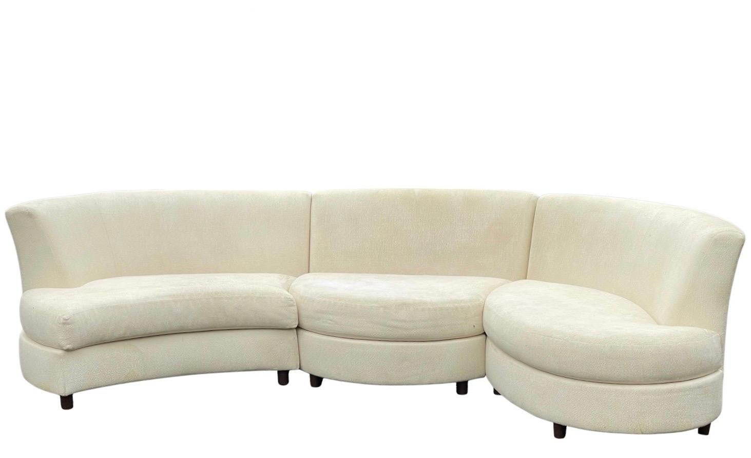 Upholstery 1980s Postmodern Weiman Sculptural Sectional Sofa For Sale