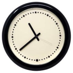 1980s Postmodern White and Black Rexite Zero 980 Wall Clock