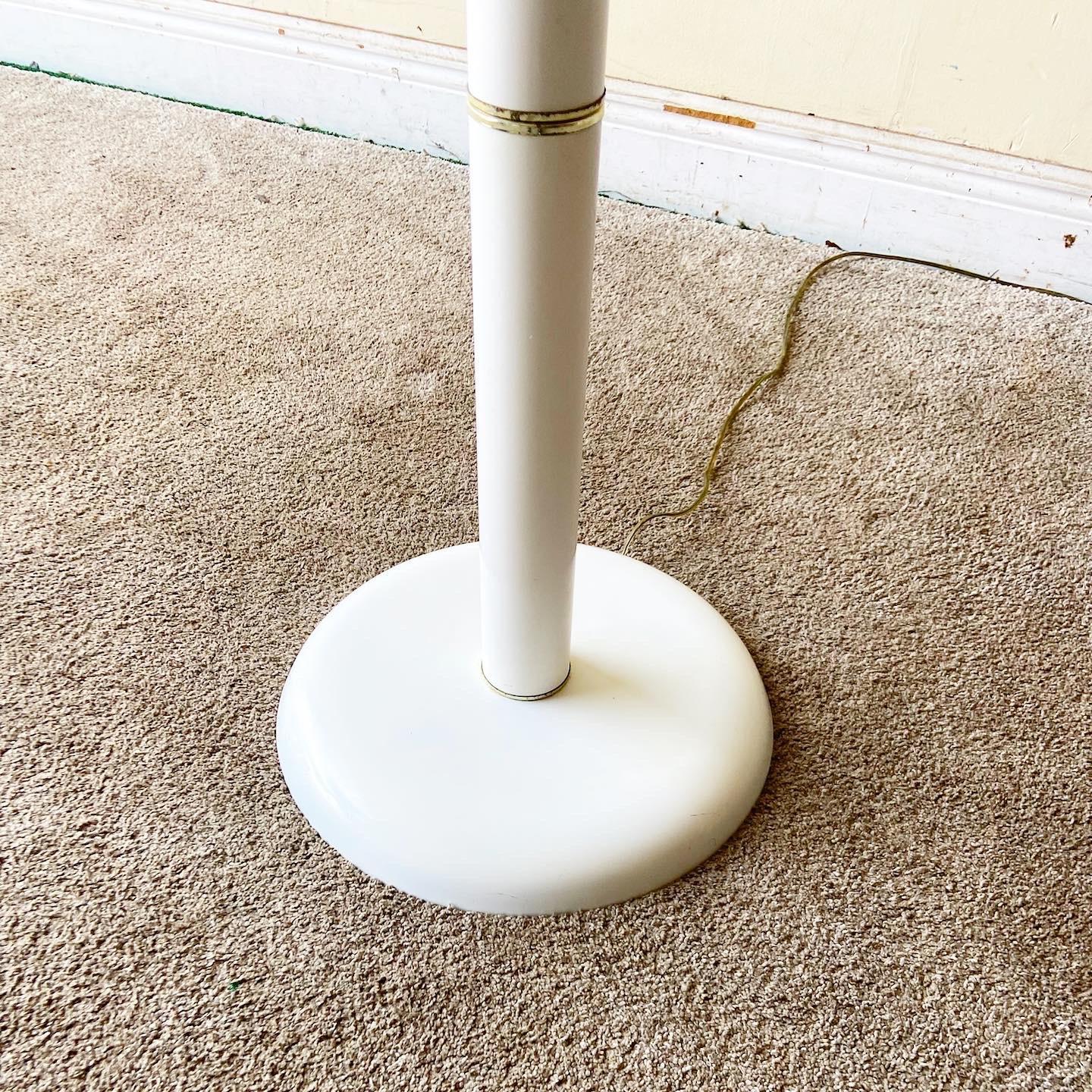 1980s Postmodern White and Gold Floor Lamp For Sale 1