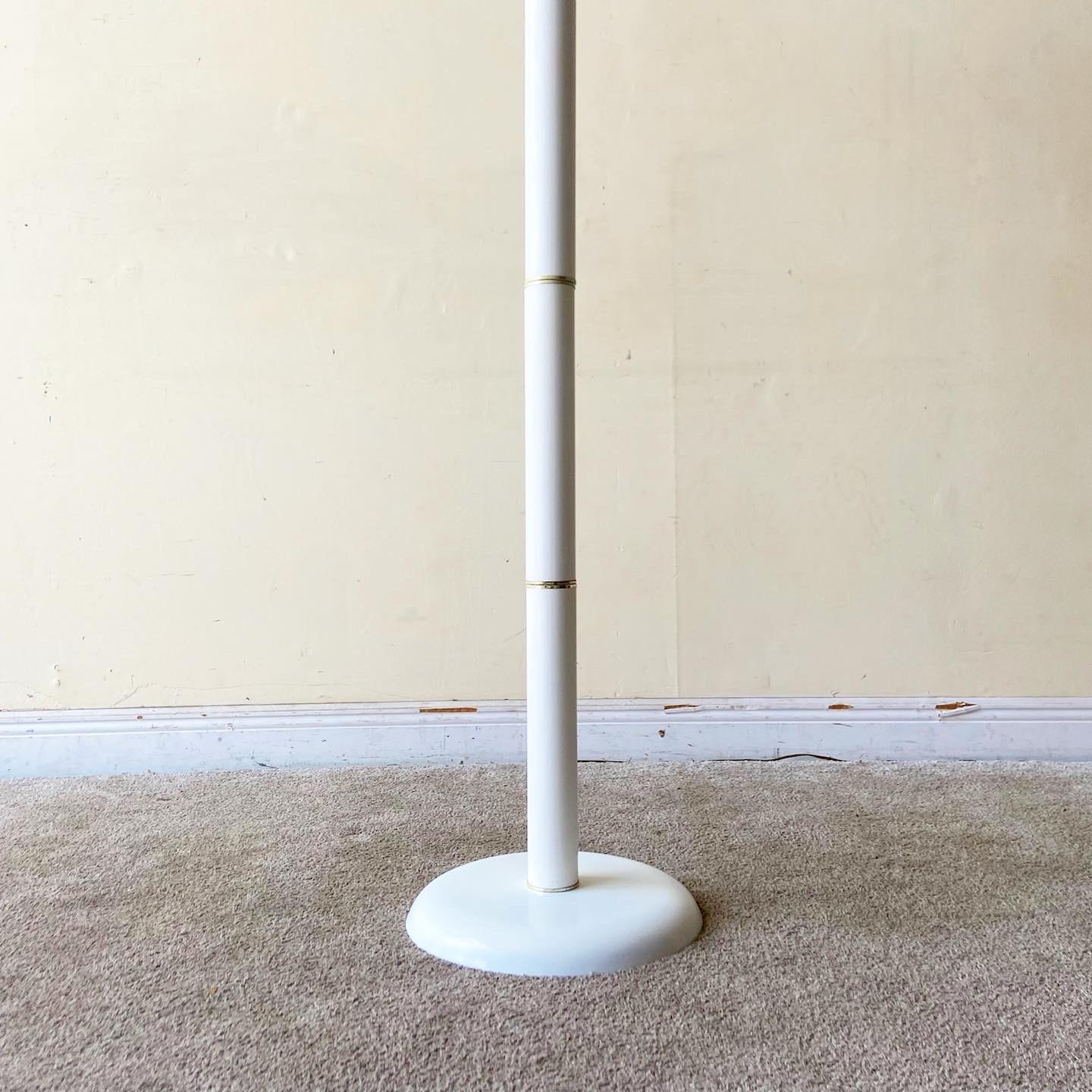 1980s Postmodern White and Gold Floor Lamp For Sale 2