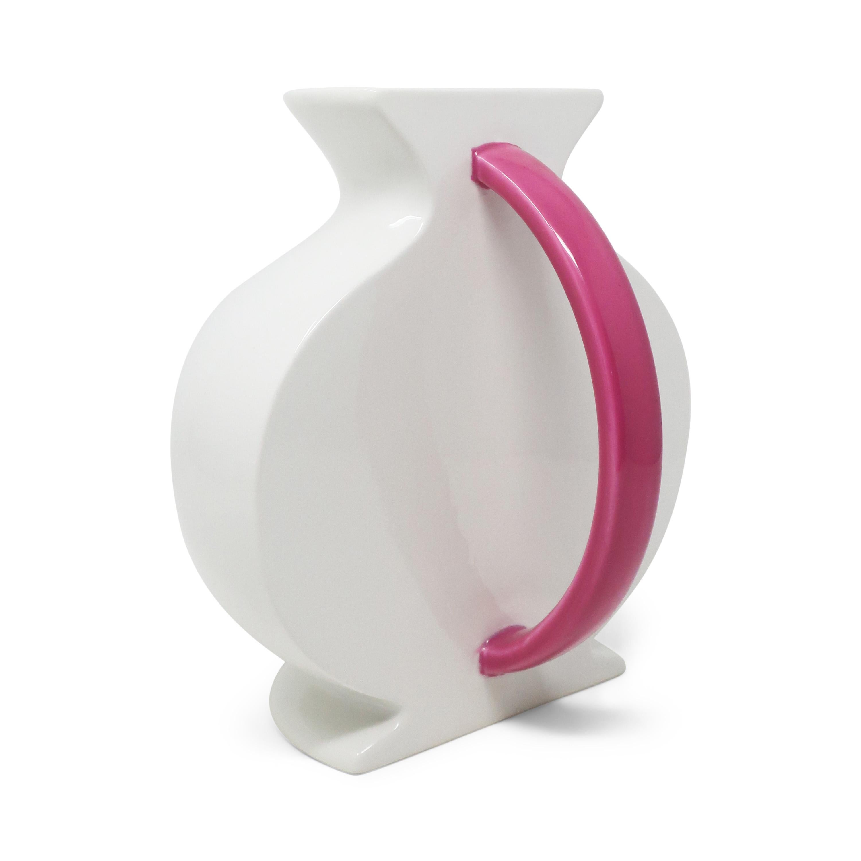 Post-Modern 1980s Postmodern White Ceramic Pitcher by Marco Zanini for Bitossi For Sale