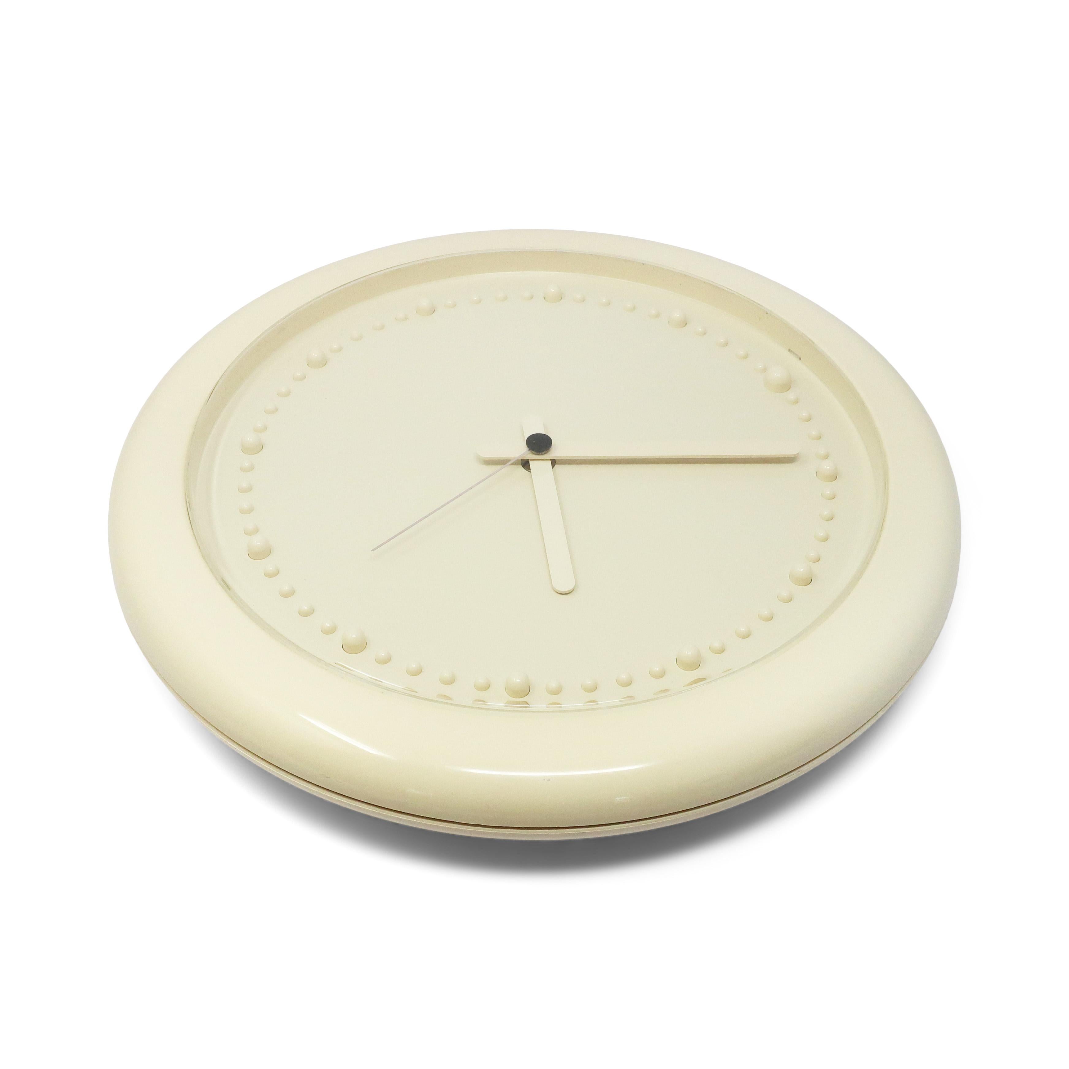 Post-Modern 1980s Postmodern White Rexite Zero 980 Wall Clock For Sale