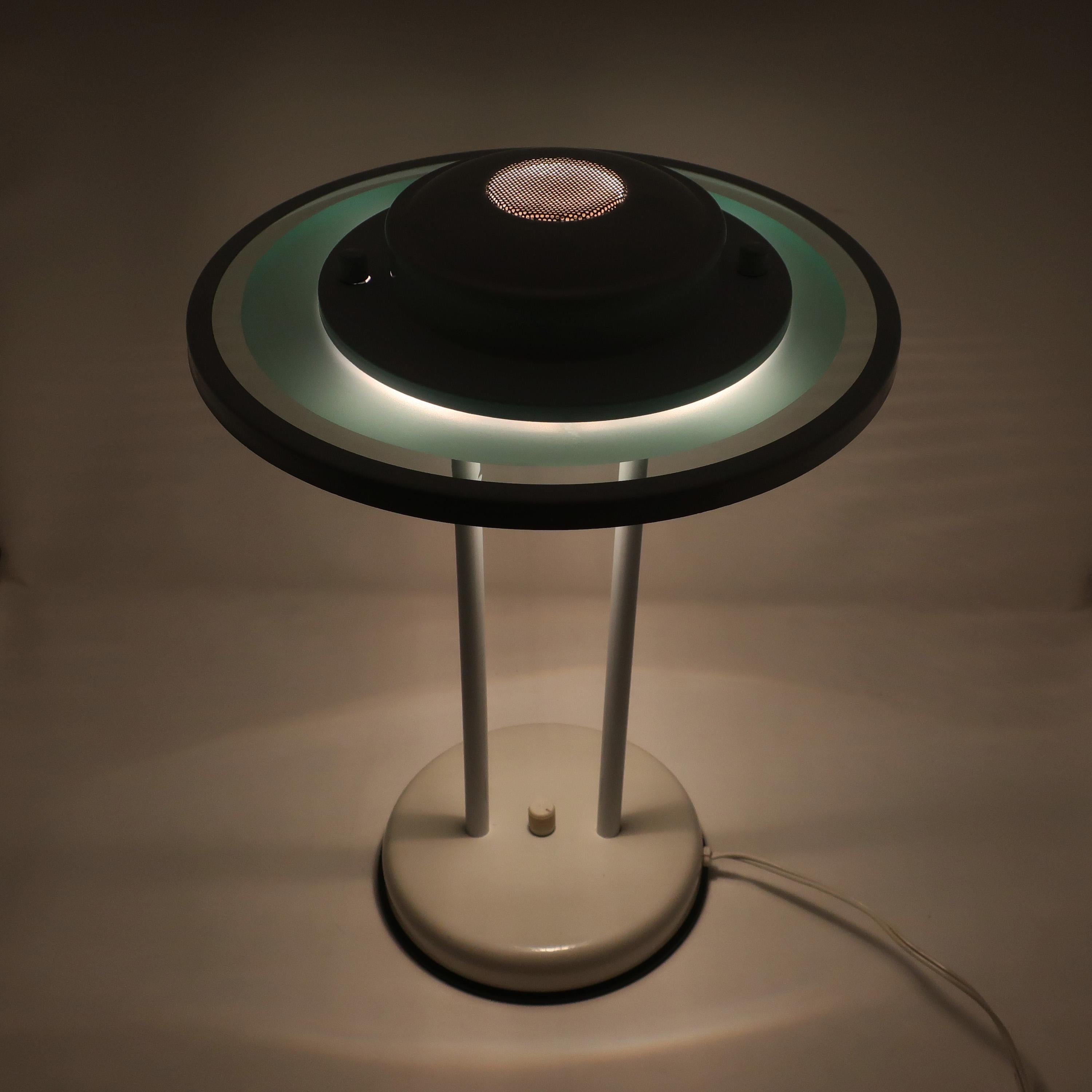 1980s Postmodern White Table Lamp by Nadair For Sale 1