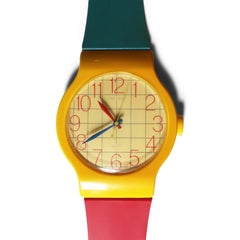 1980s Postmodern Wristwatch Wall Clock