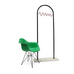 1980s Postmodernist Metal Memphis Style Coat Stand with Marble Base